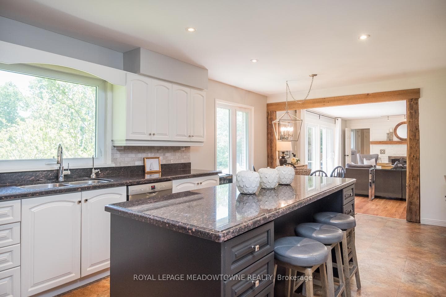 Big window above sink - great view to backyard