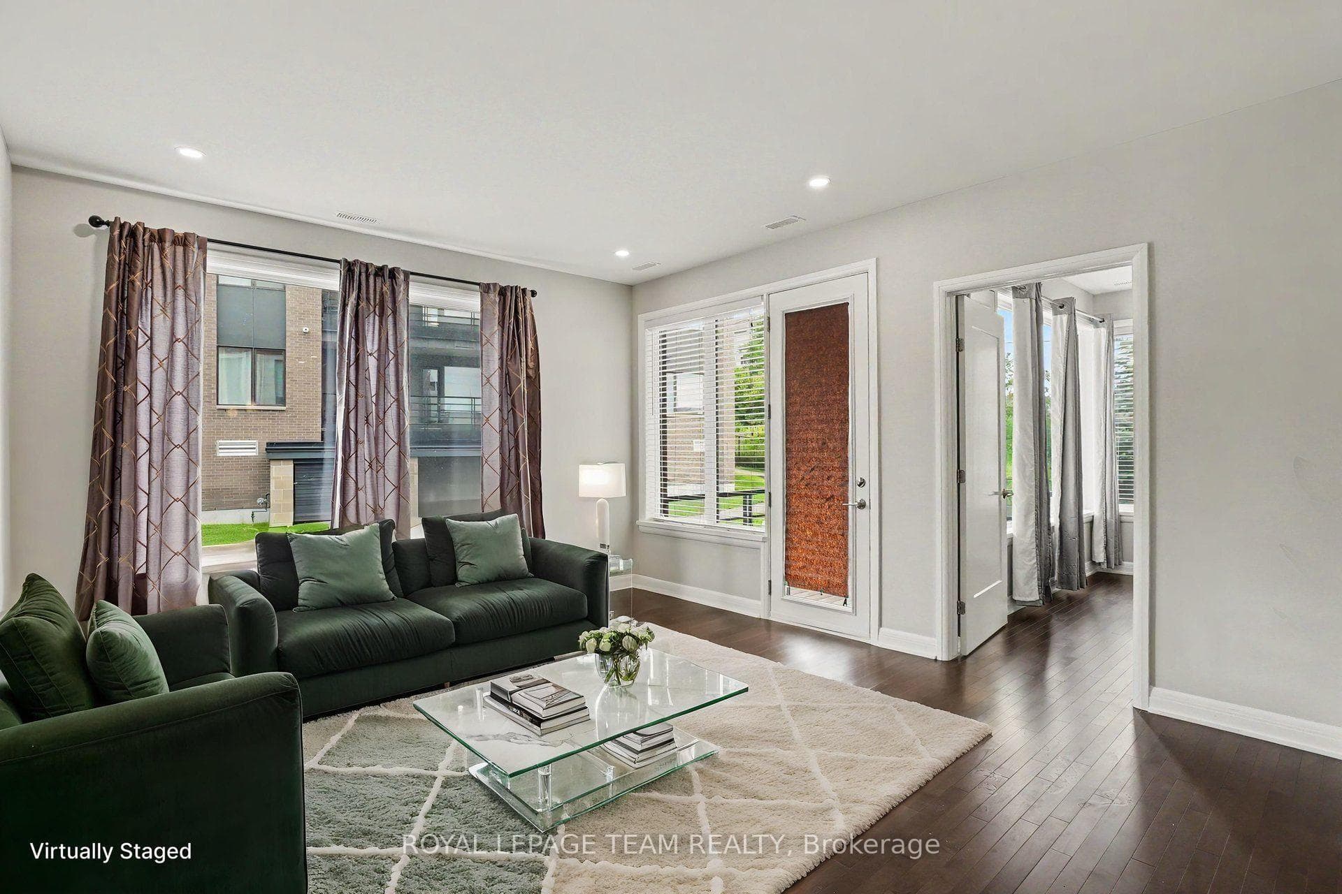 Virtually staged living room