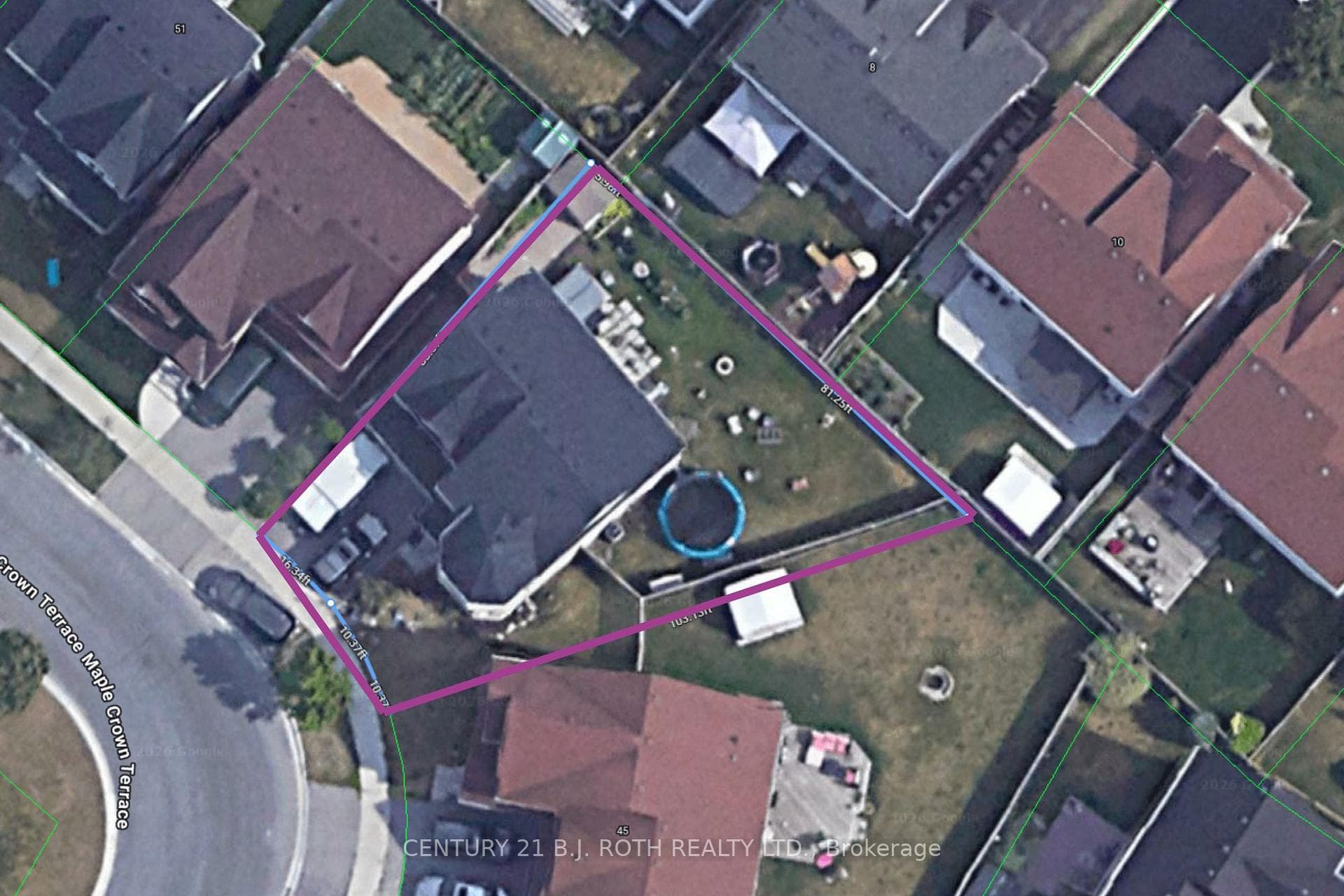 Aerial view of approx. lot lines