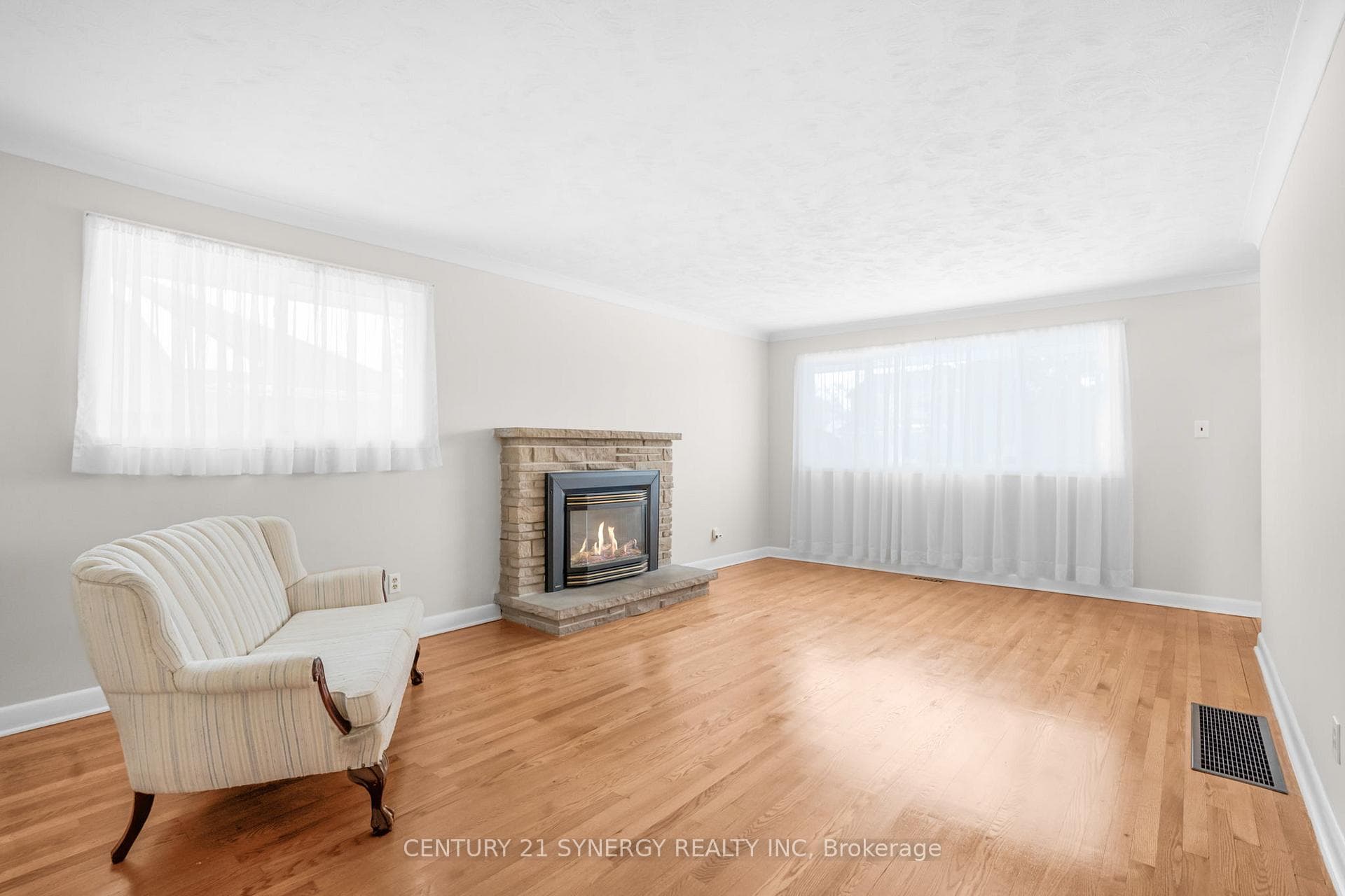 Living room with gas fireplace