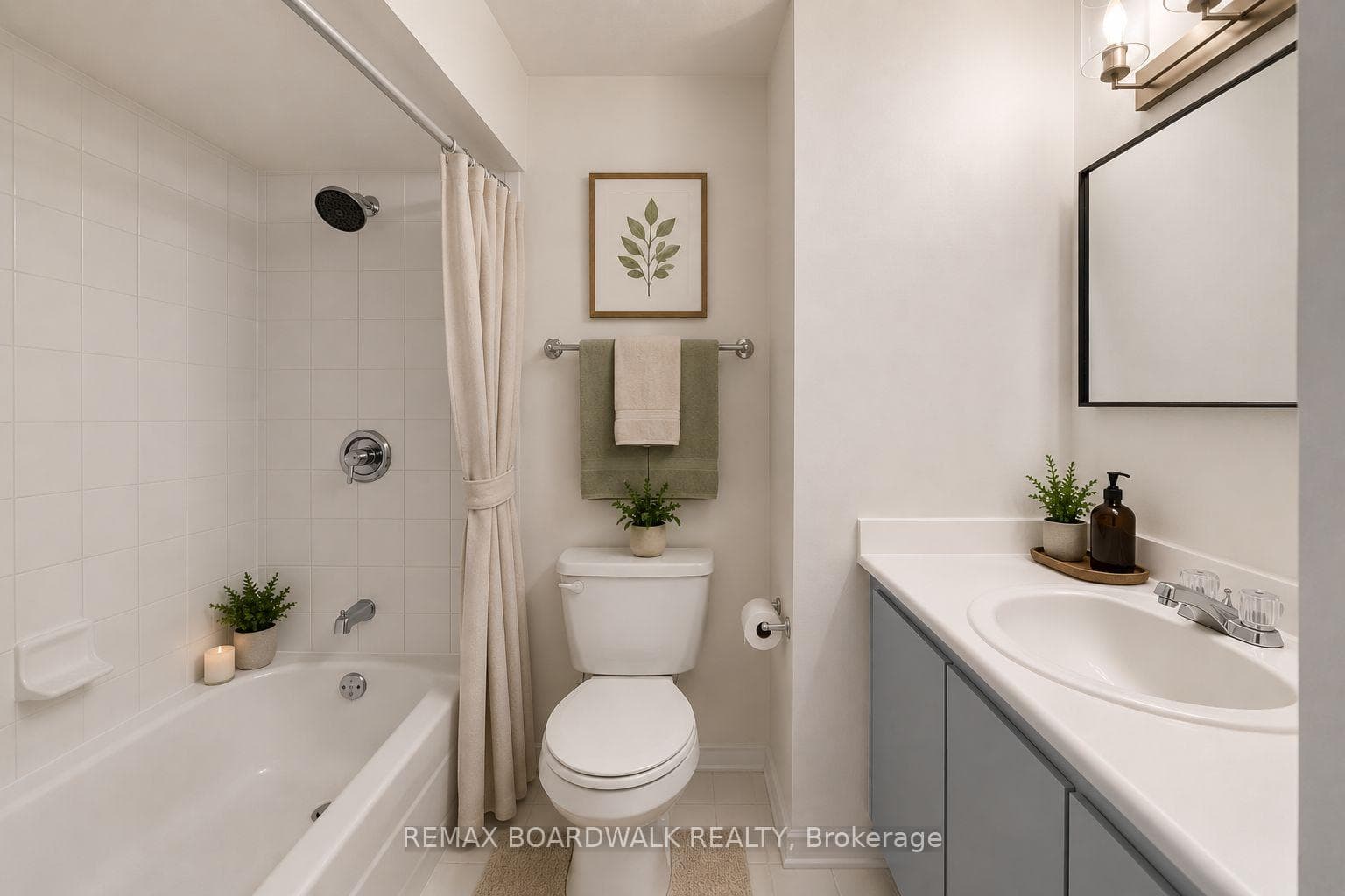 Virtually staged bathroom