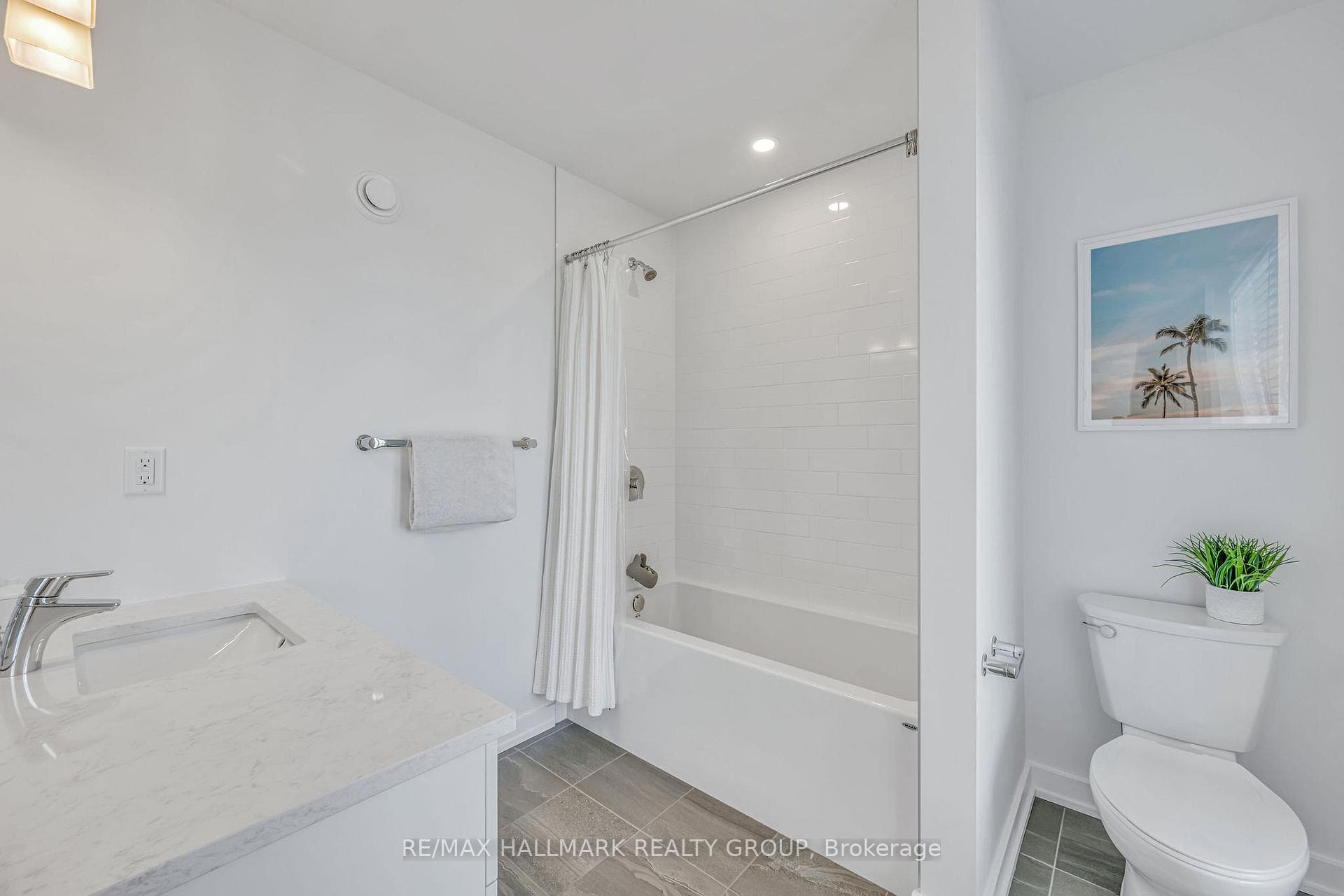 Second Floor Main Bathroom with Tub and Shower