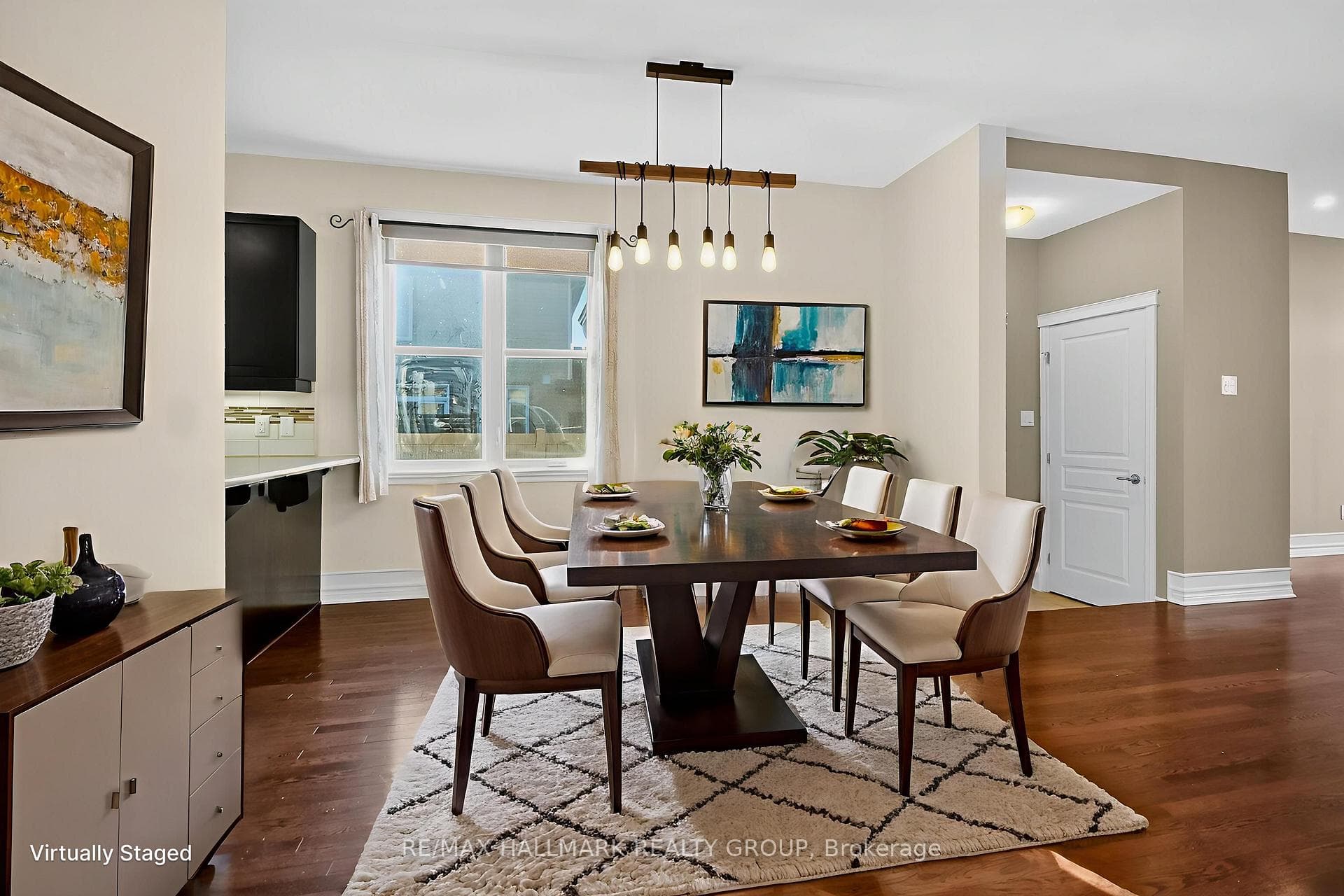 Dining room virtually staged