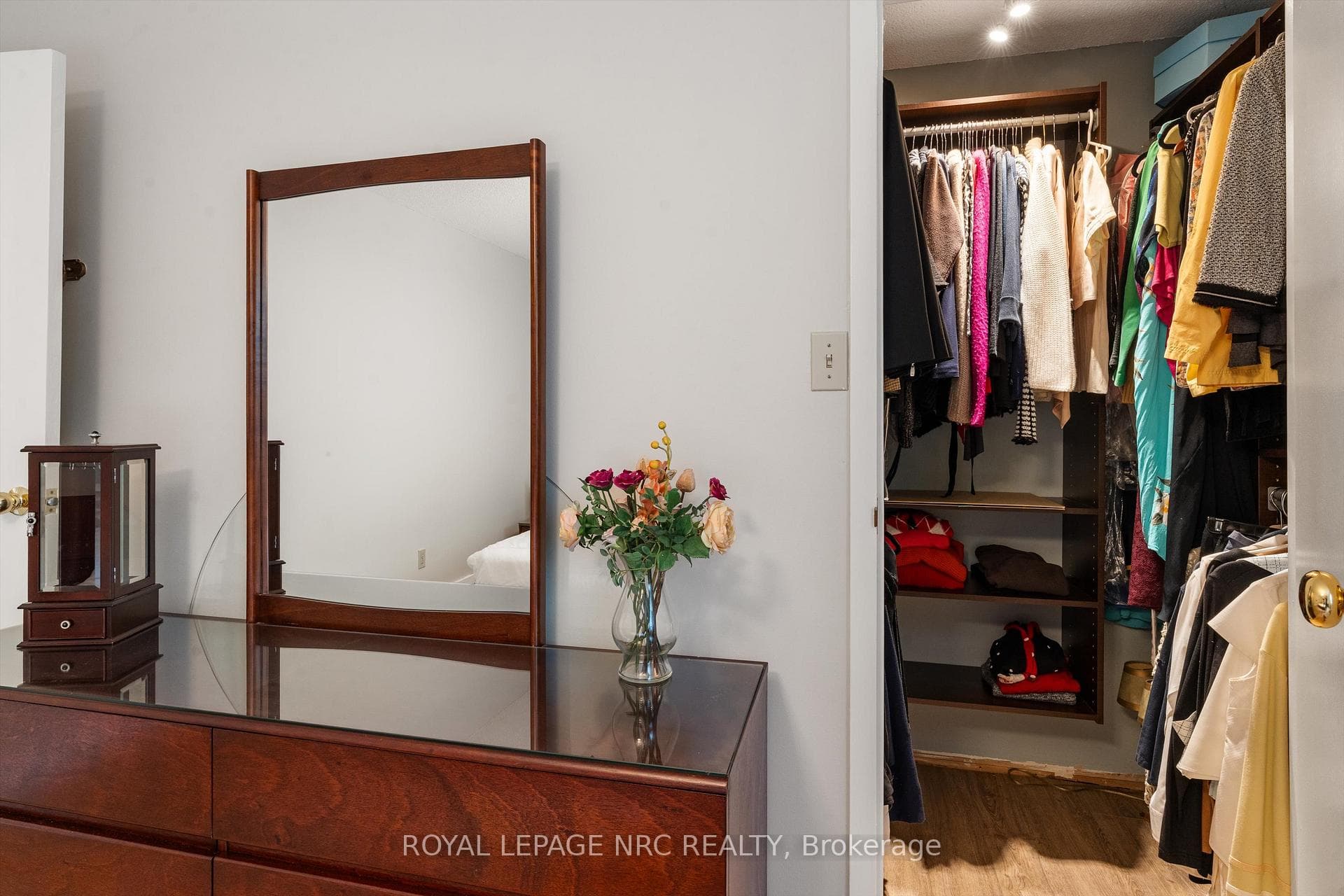 Walk in closet in the main bedroom