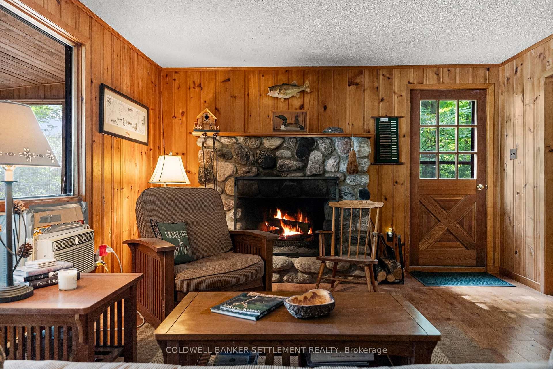 Fieldstone Fireplace in Living Room