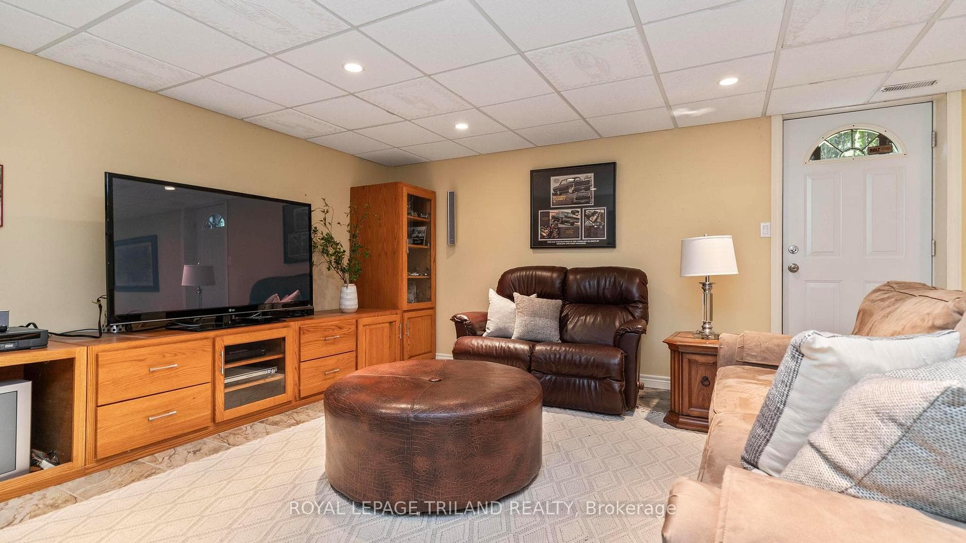 TV area in Basement