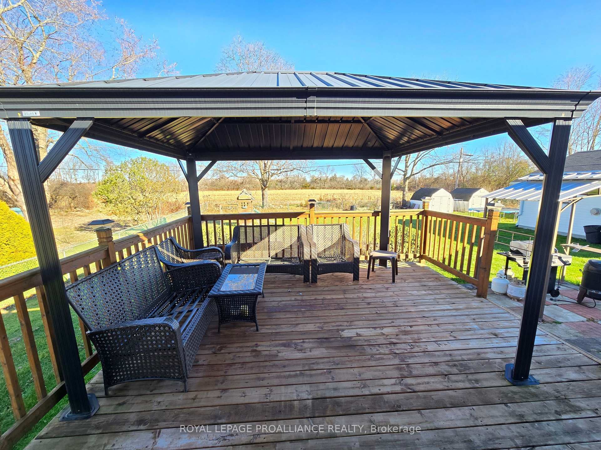 Deck, overlooking rear yard.