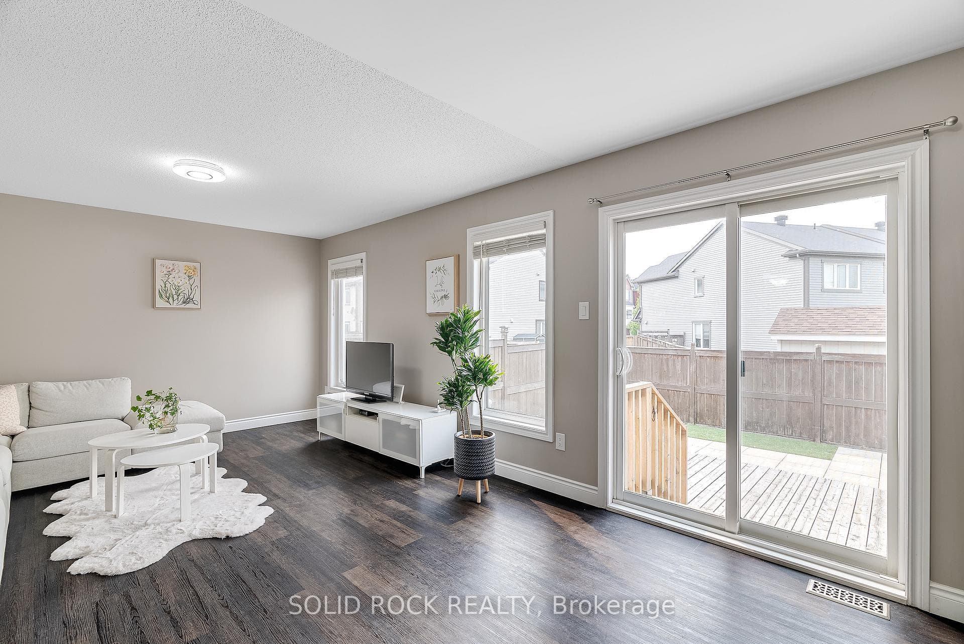 Facing the backyard with no maintenance required
