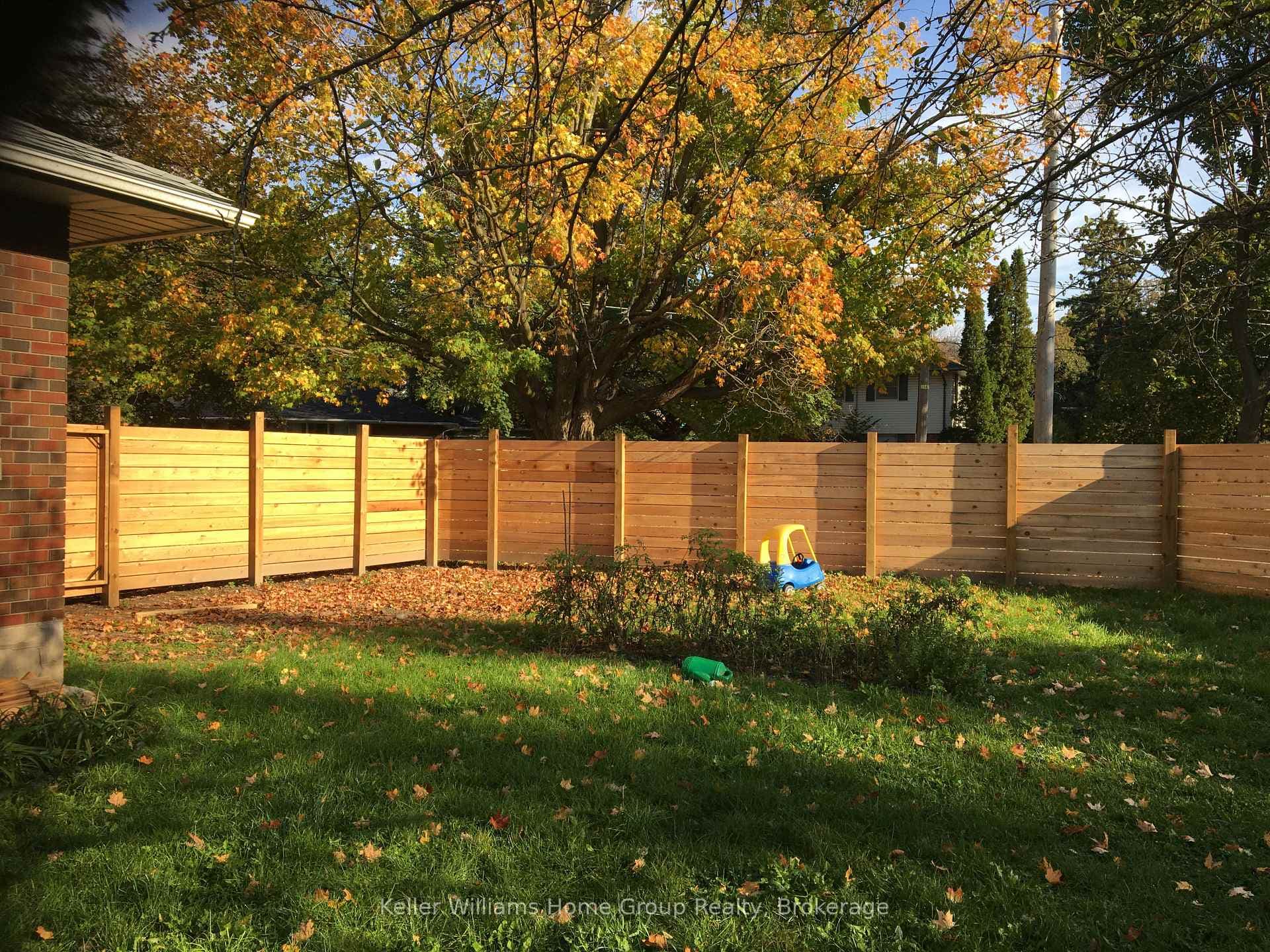 Fenced yard in autumn