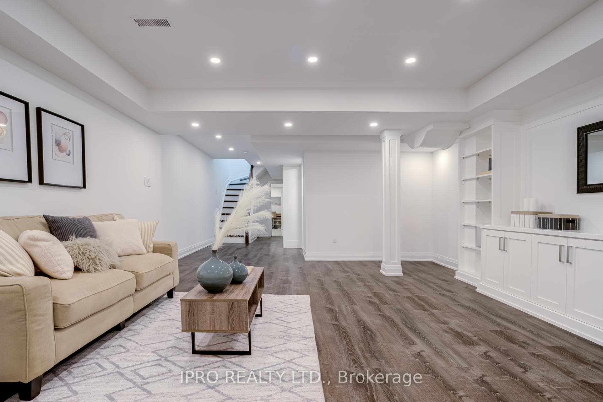 Open and Bright Basement Rec Room