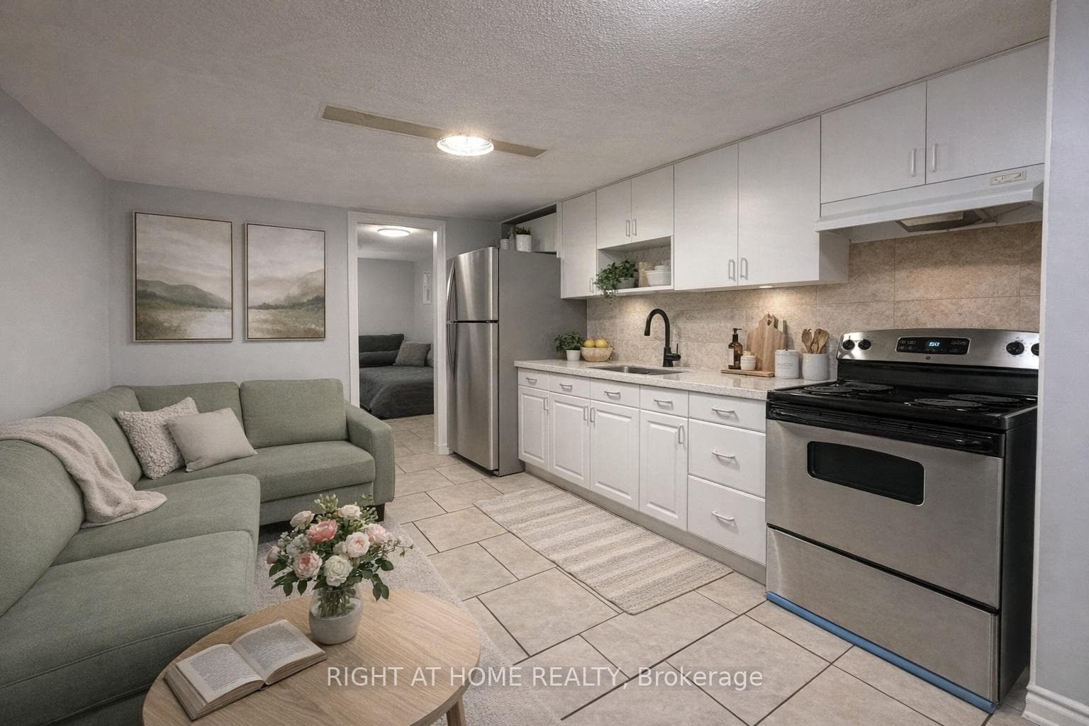 Kitchen and living room