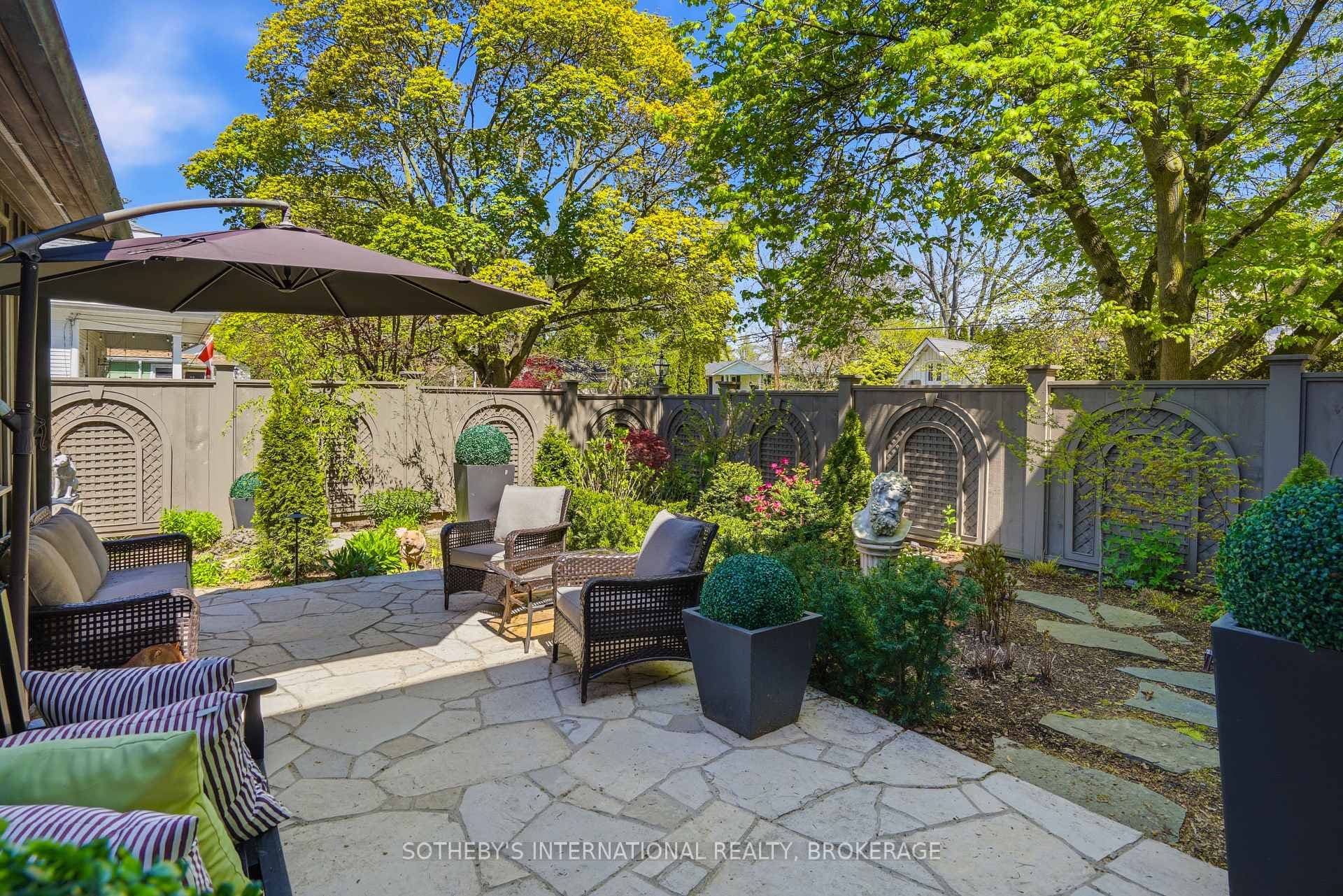 Private patio and garden.