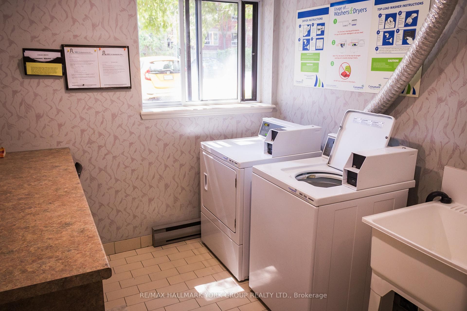 Coin operated Laundry area