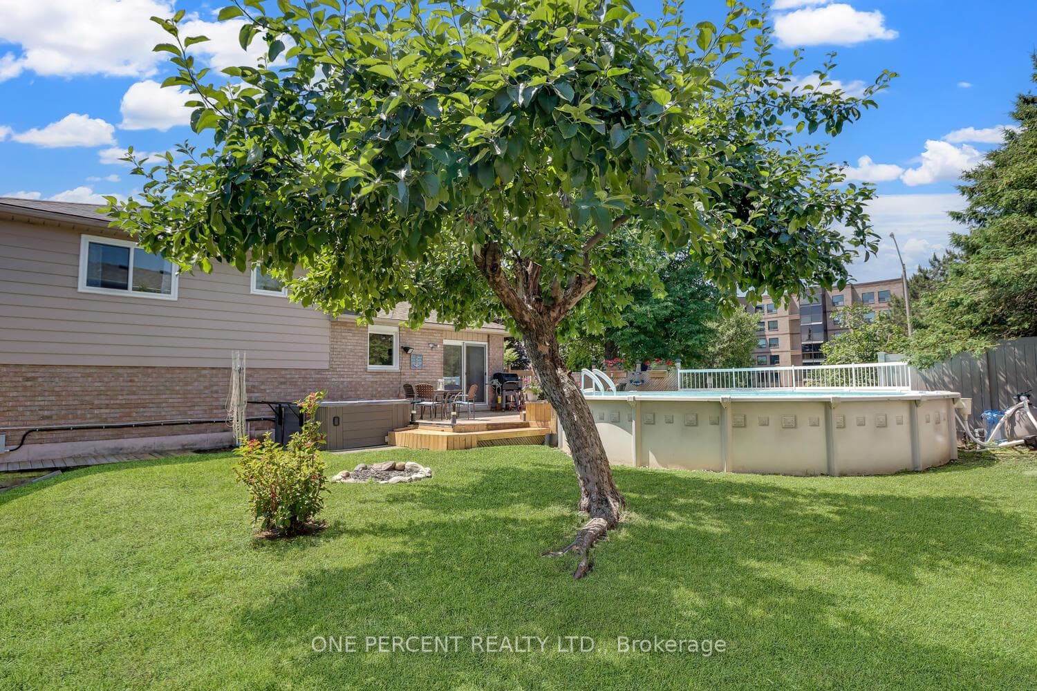 Fully fenced backyard oasis
