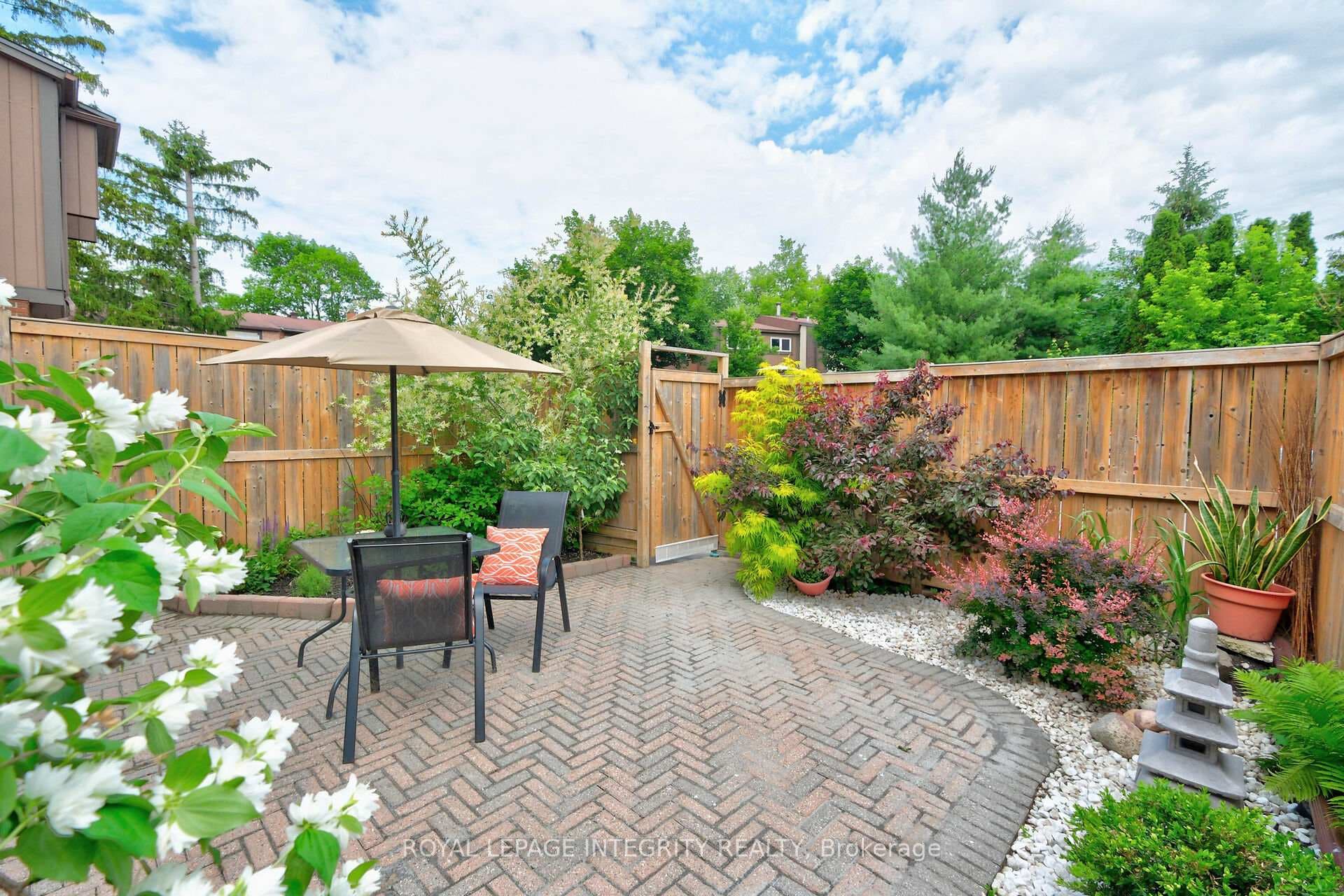 Perennials and fruit tree abound