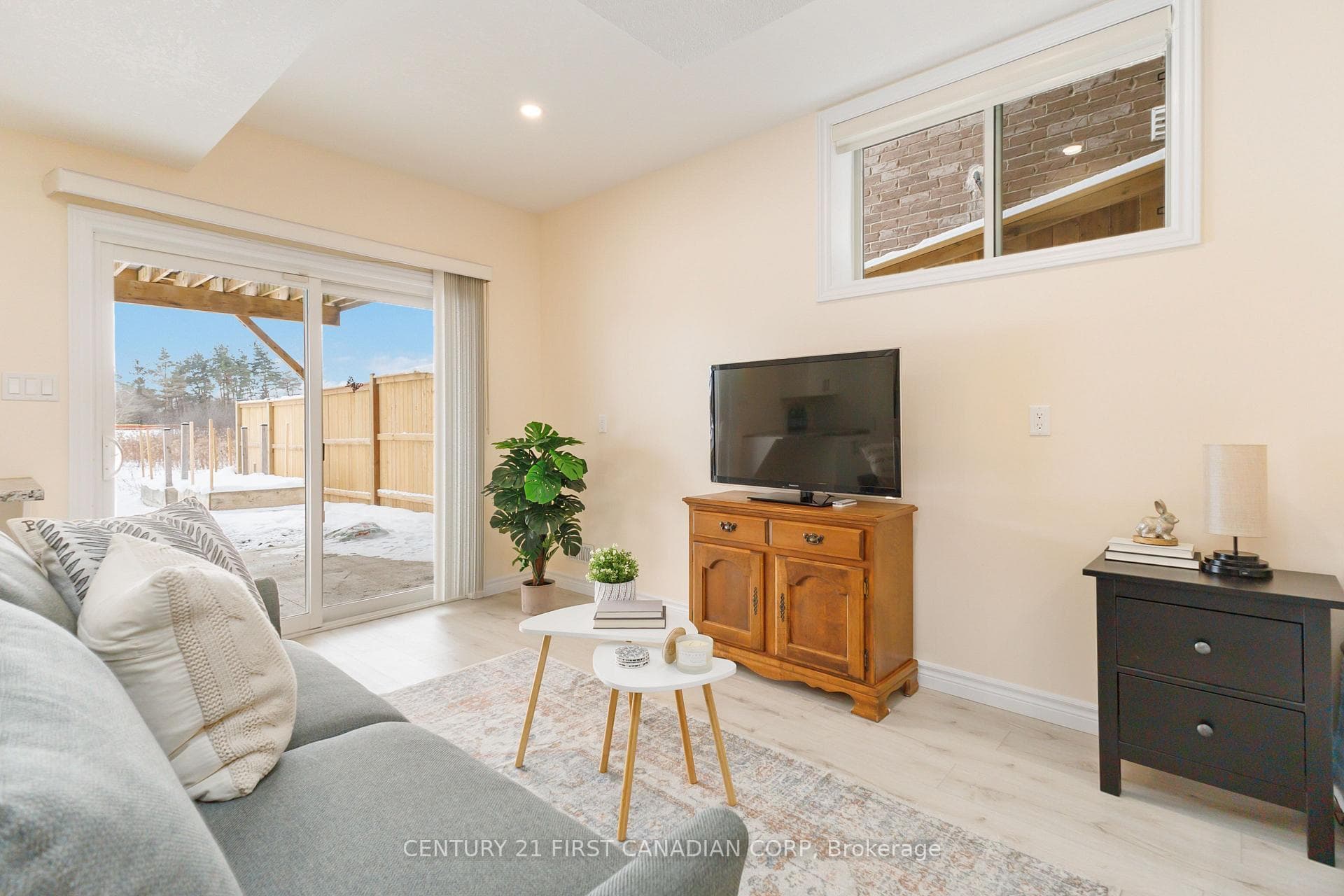 Walkout from living space in lower unit