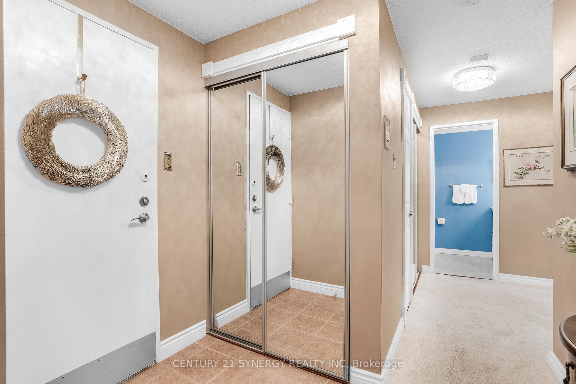 Mirror glass front closet doors