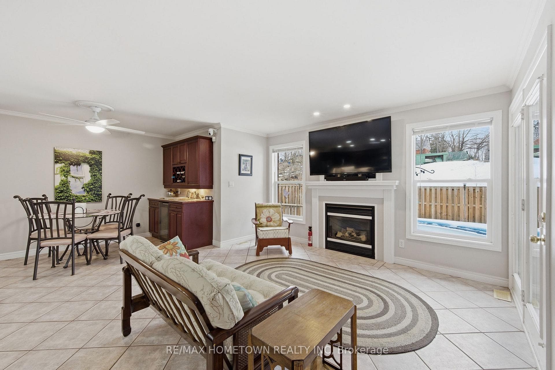 Living room- natural gas fireplace