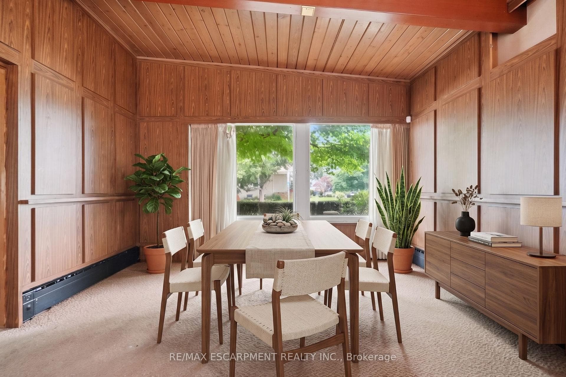Virtually Staged -Rm feat. extensive wood paneling