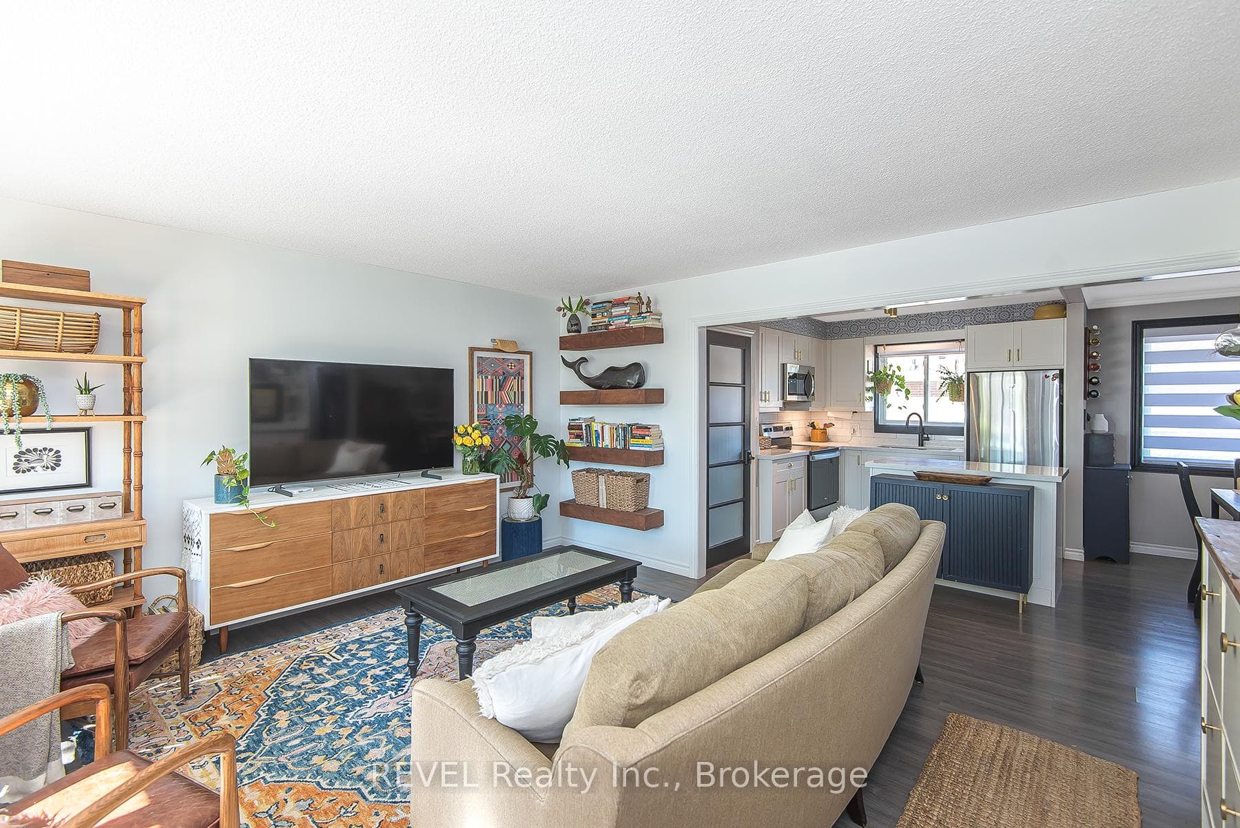 open concept living room to kitchen