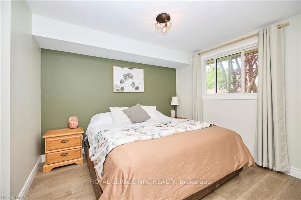 Master bedroom with double closet overlooks the ba