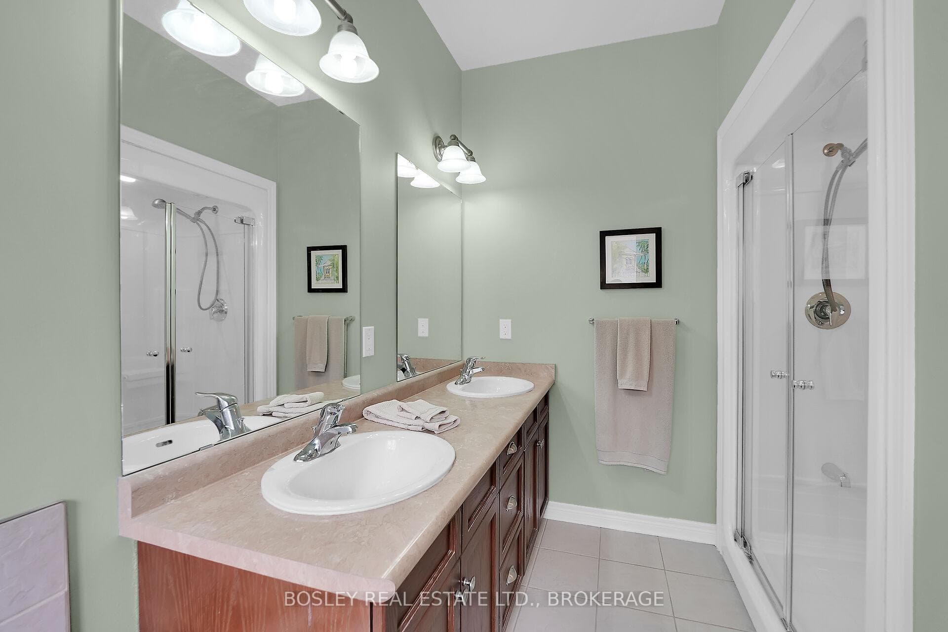 double vanity and oversize shower.