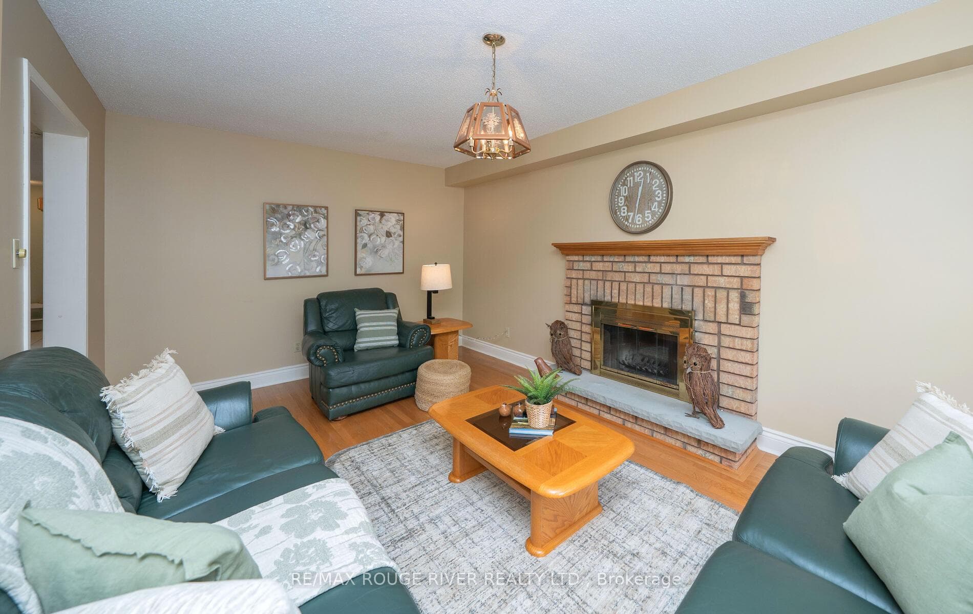 Family room with fireplace
