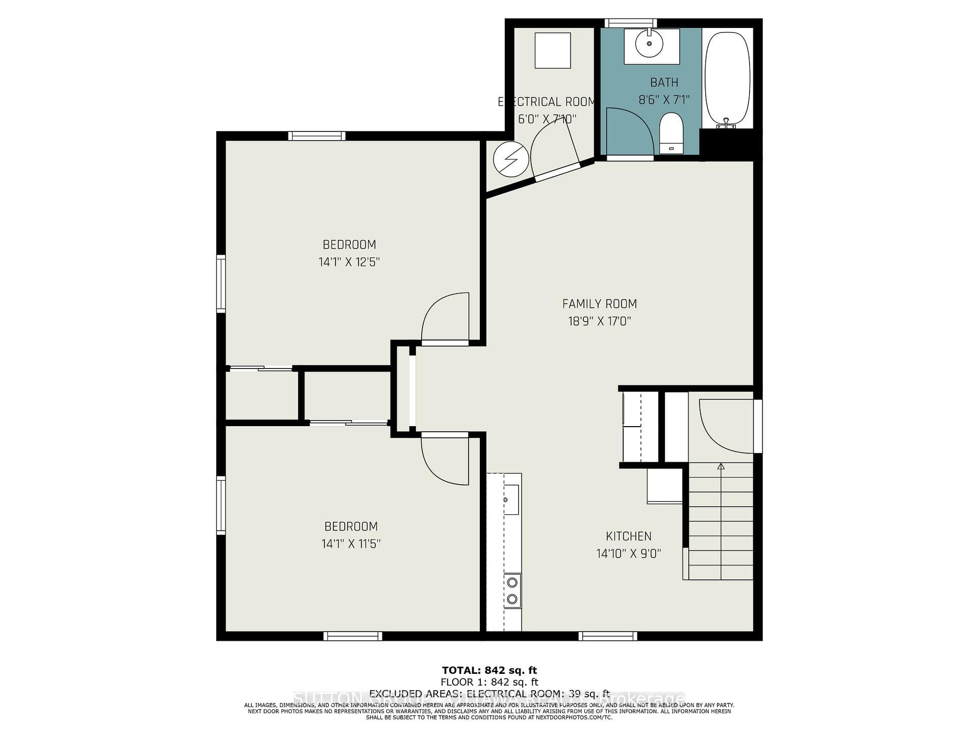 Basement Apartment Floorplan - 2 bedroom