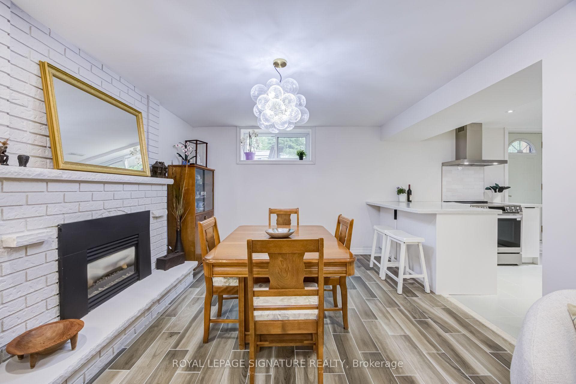 Lower Level - Dining Area, Gas Fireplace