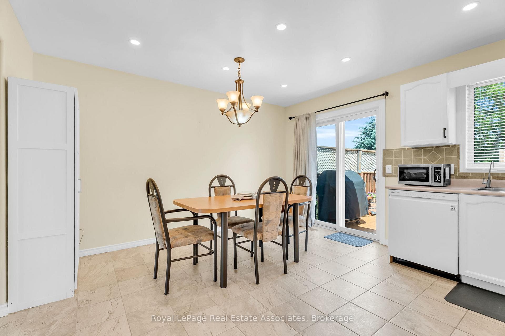 Kitchen with walkout to deck
