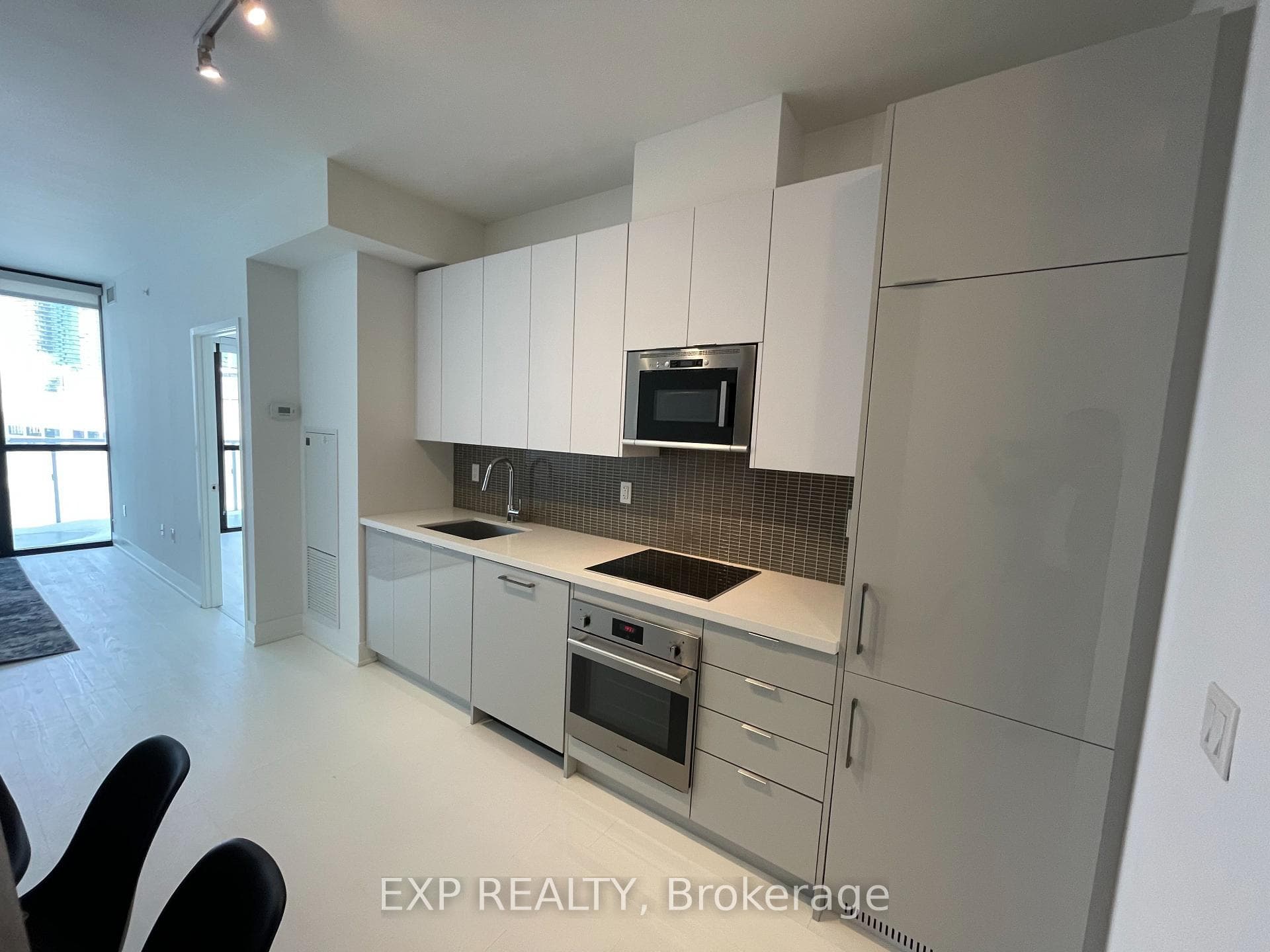 Kitchen with stainless steel appliances