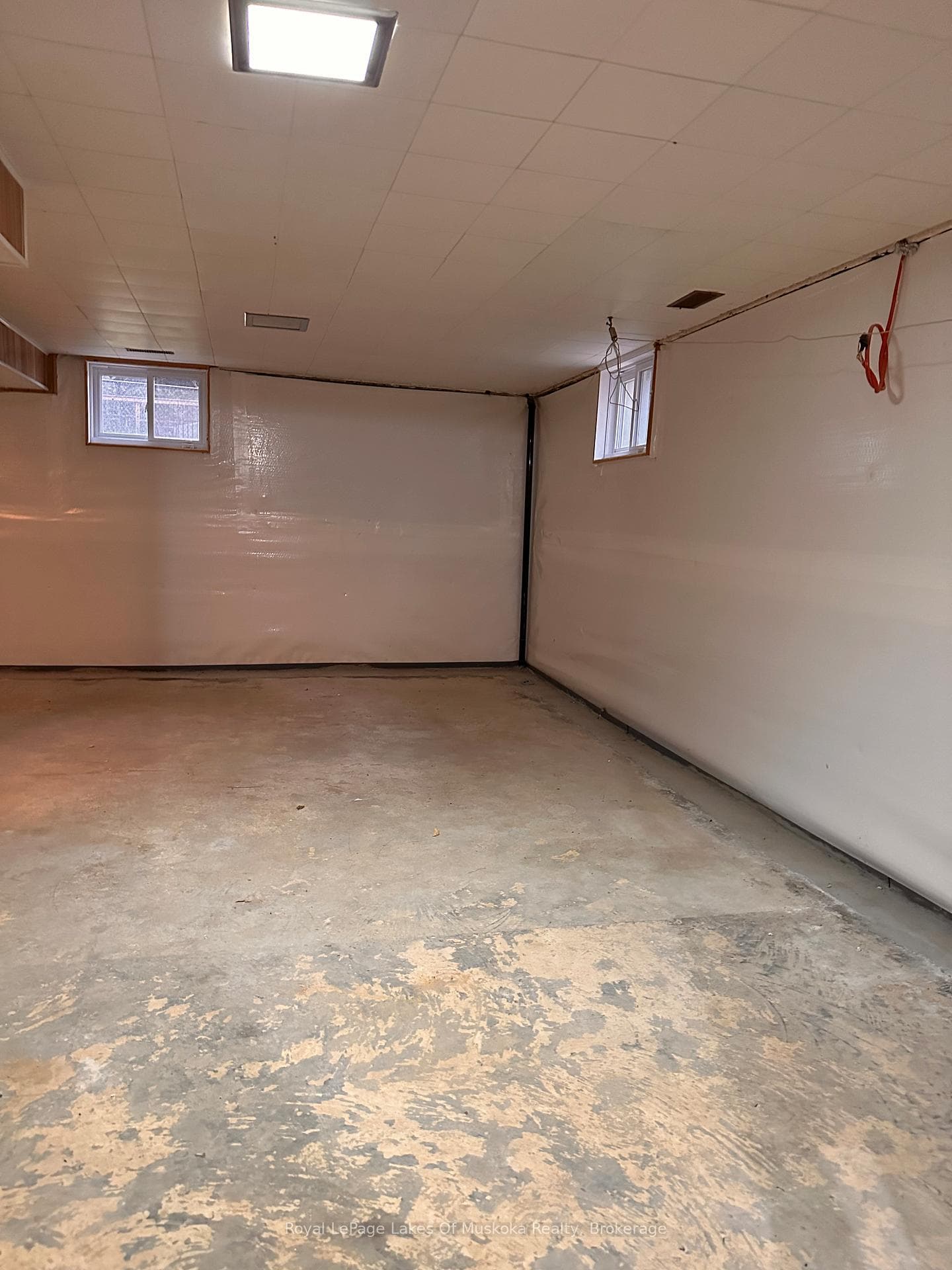 Unfinished basement with Interior Weeping System.