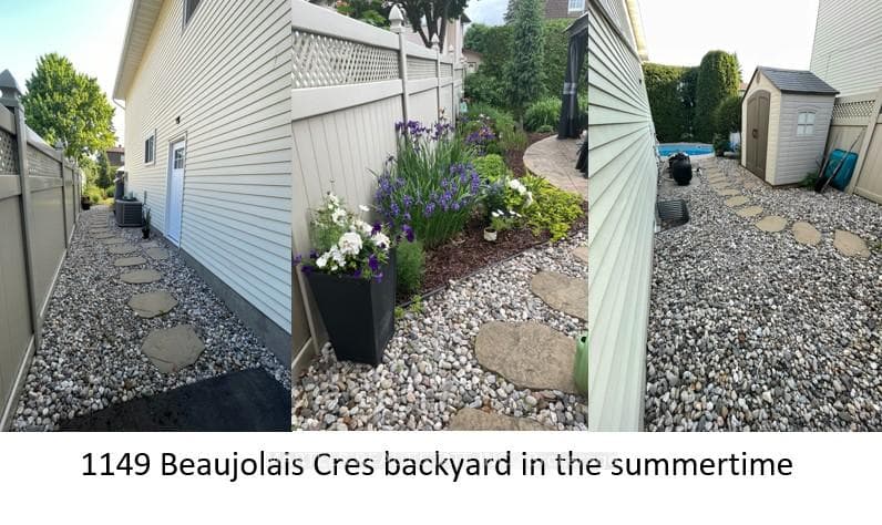 Landscaped with perennial gardens and river rock