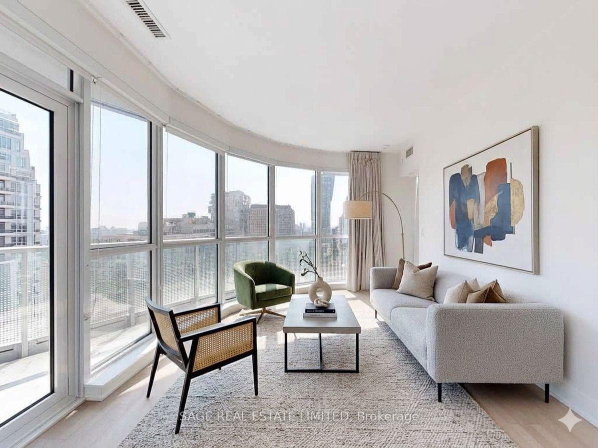 Living room virtually staged