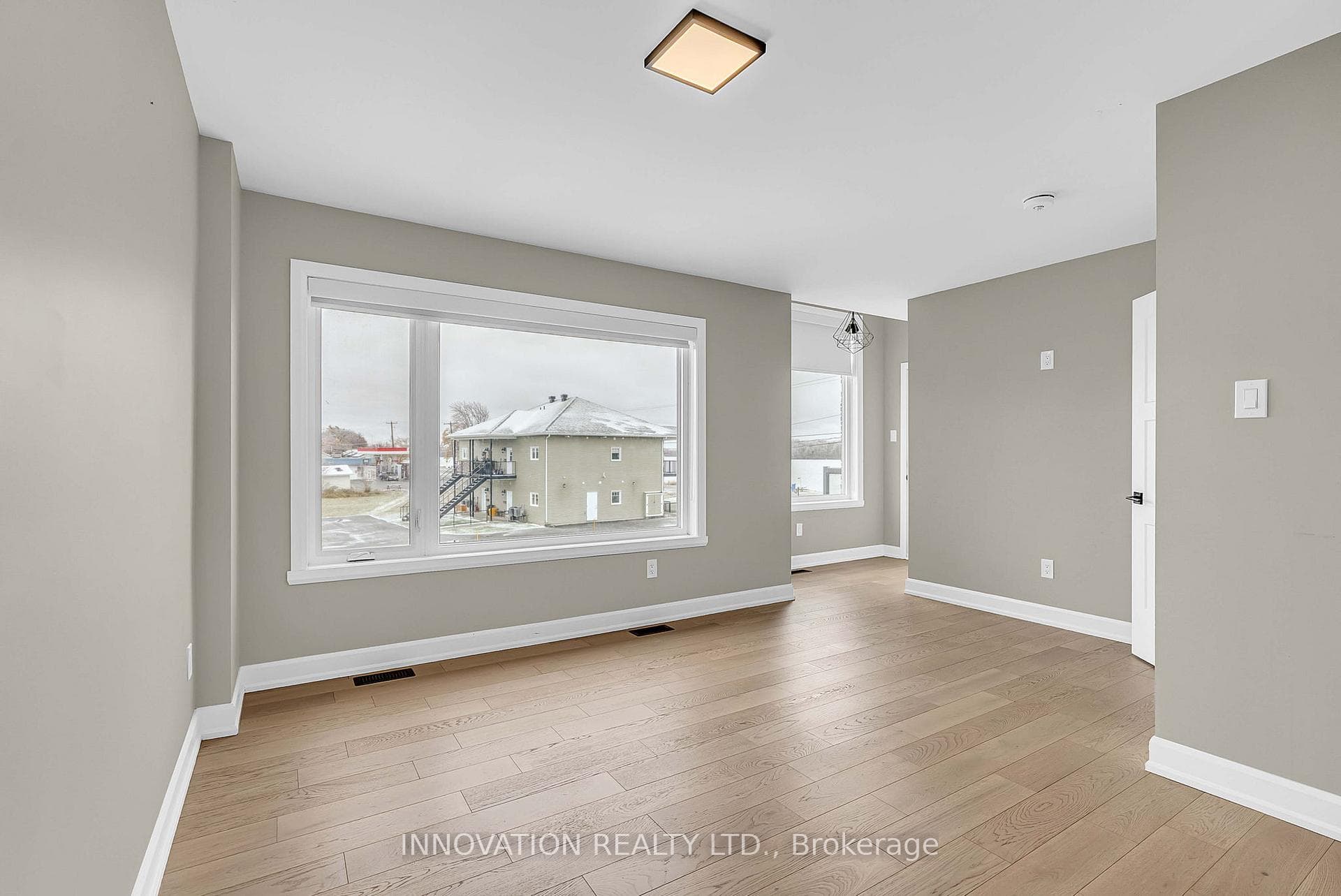 Large window with water views
