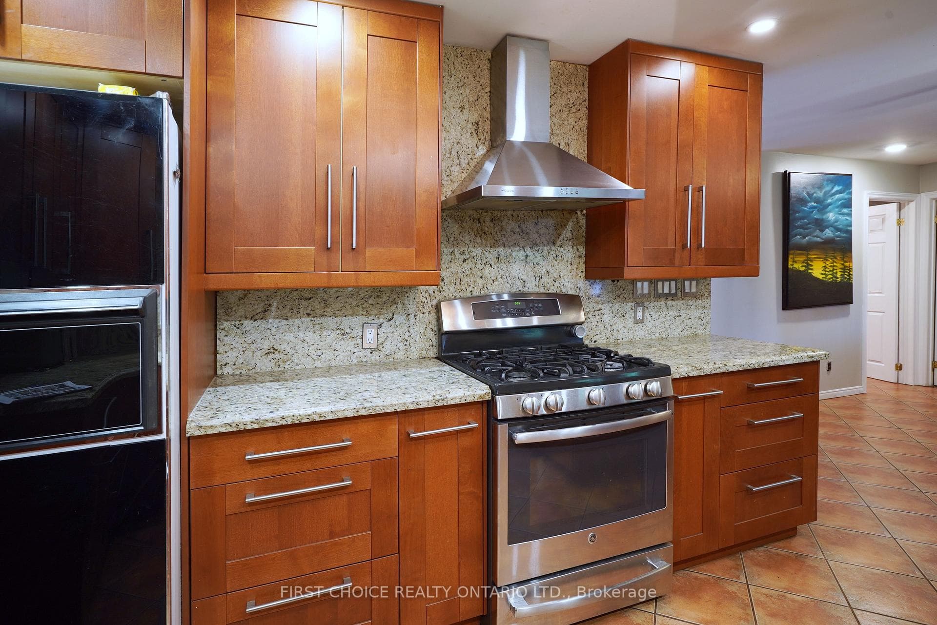 Granite backsplash.