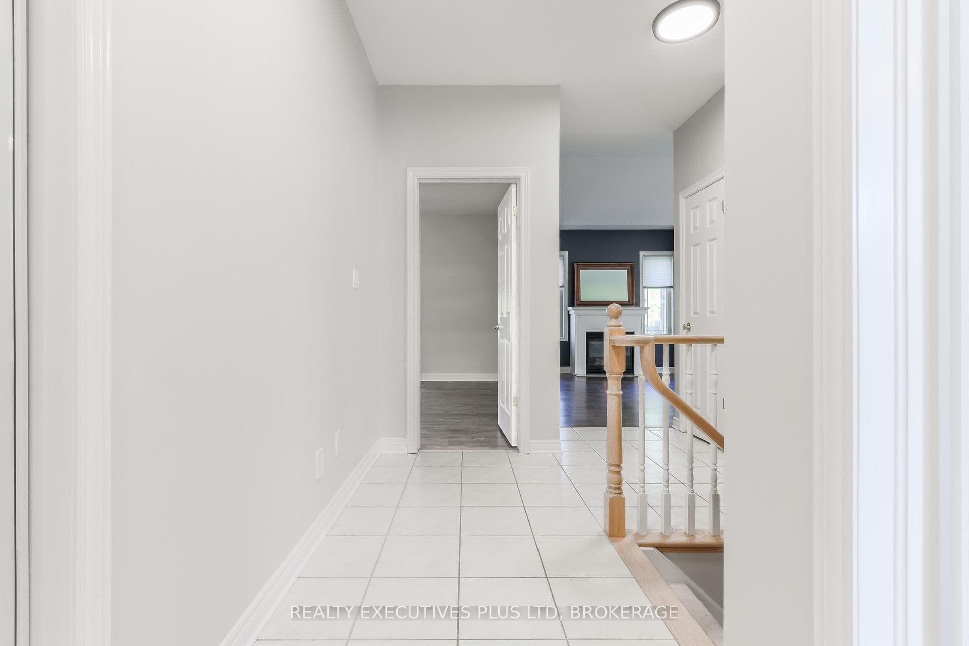 Hallway is bright and clean