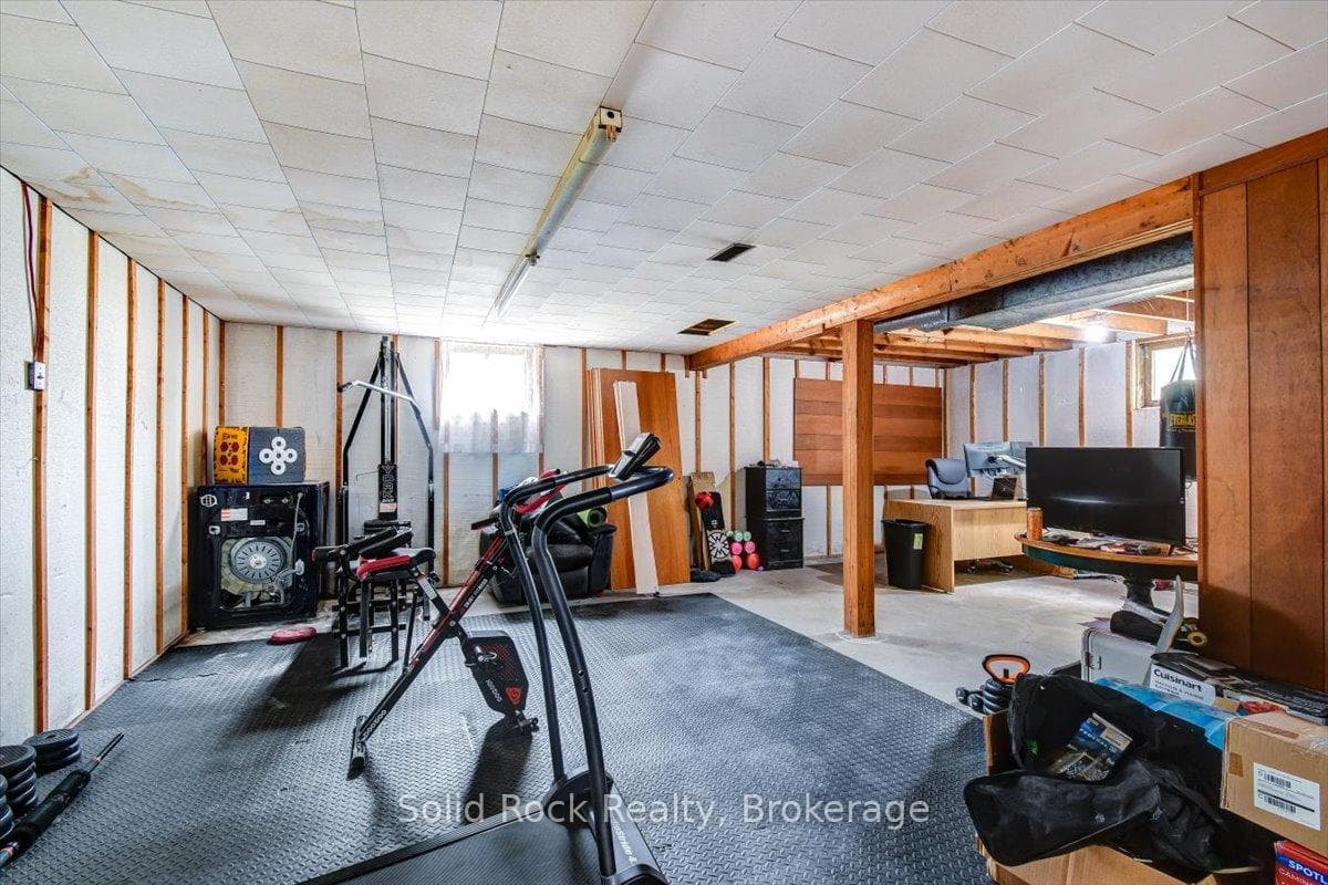 View of one end of the basement