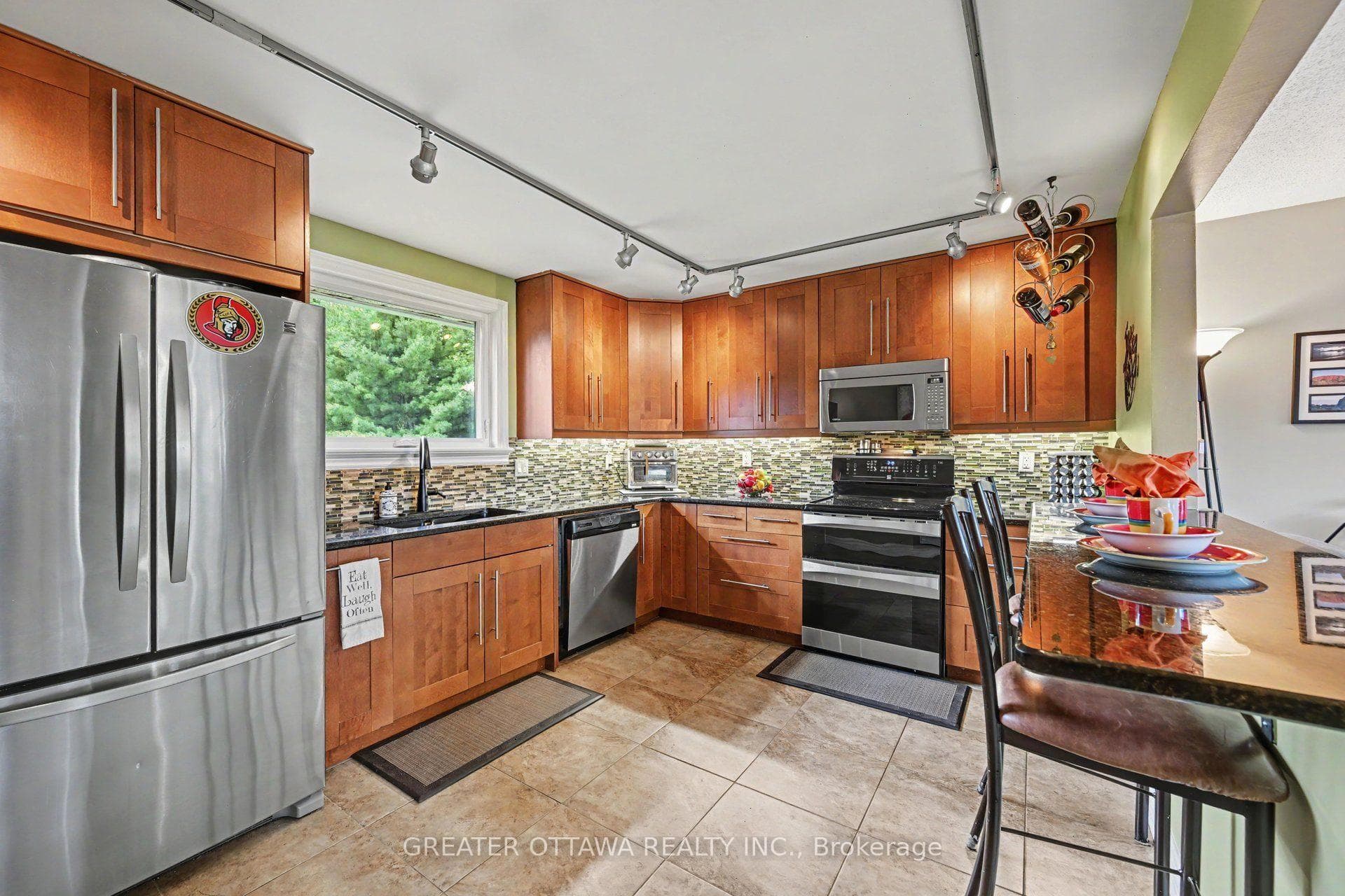 All the counter space you need and area to eat at