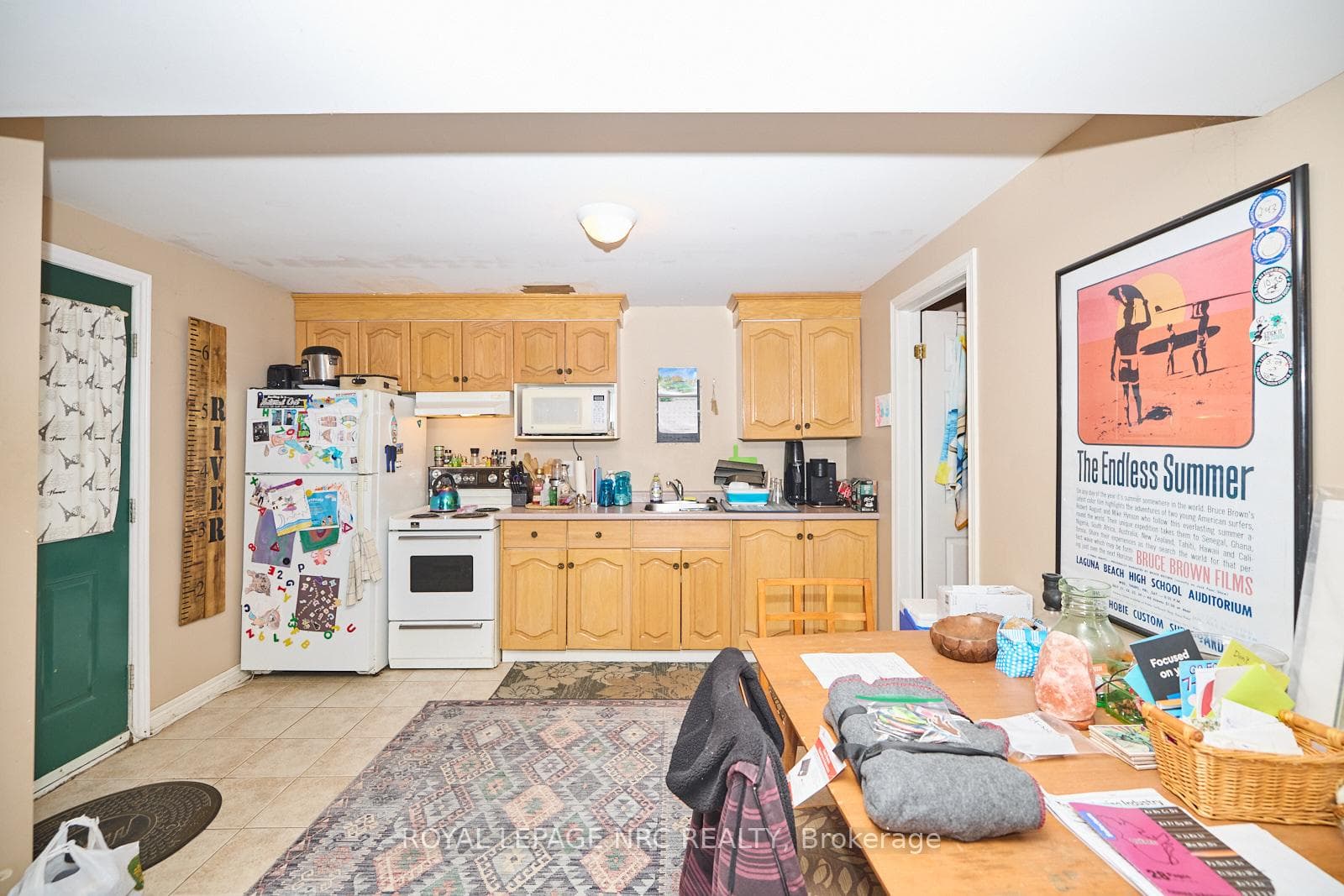 Basement kitchen and dining area.