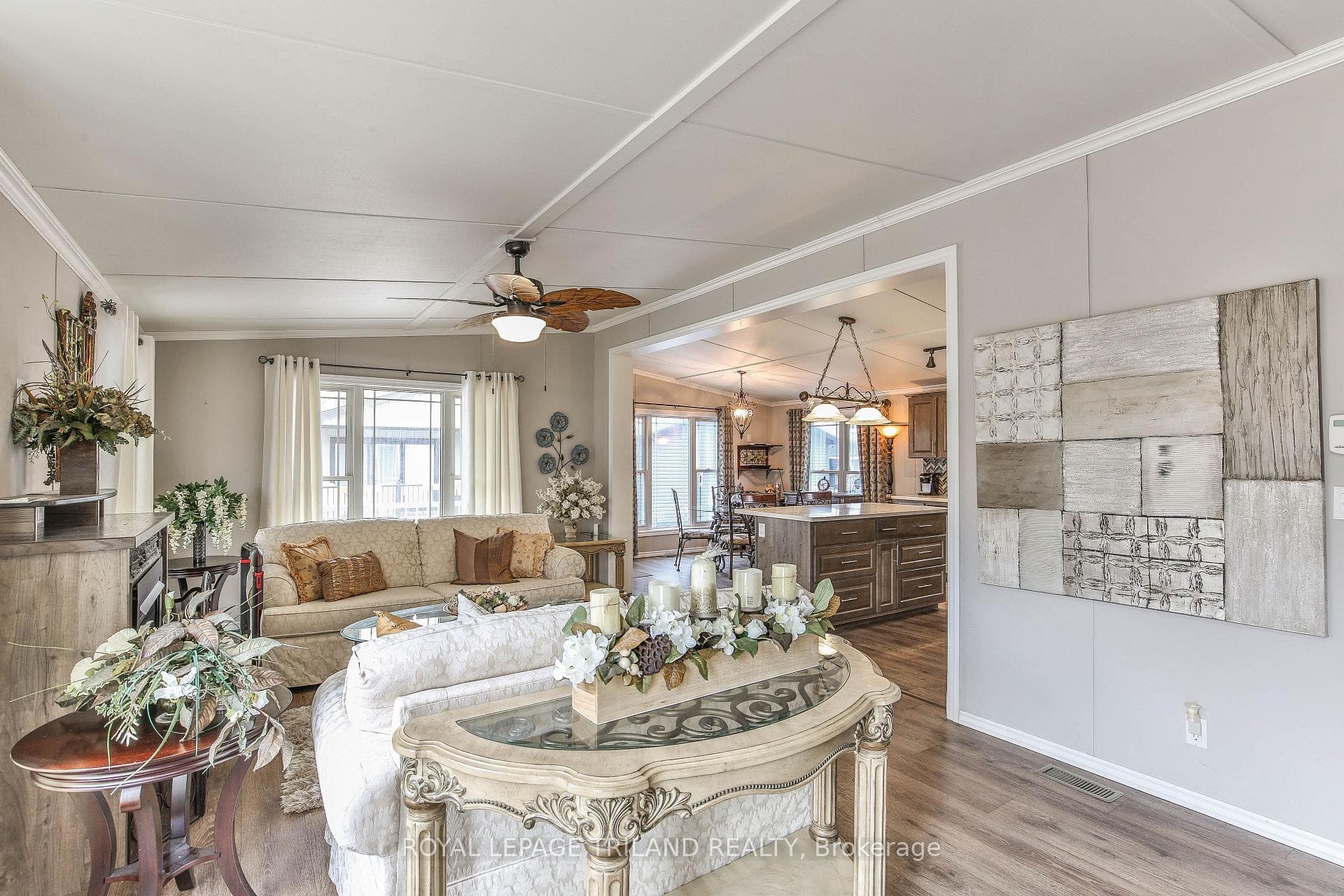 Living room open to Kitchen