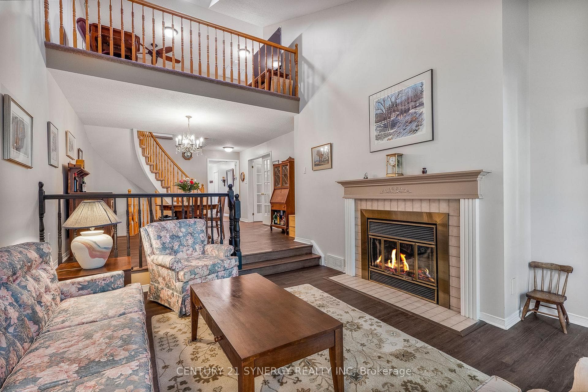 Living Room w/ Wood Fireplace