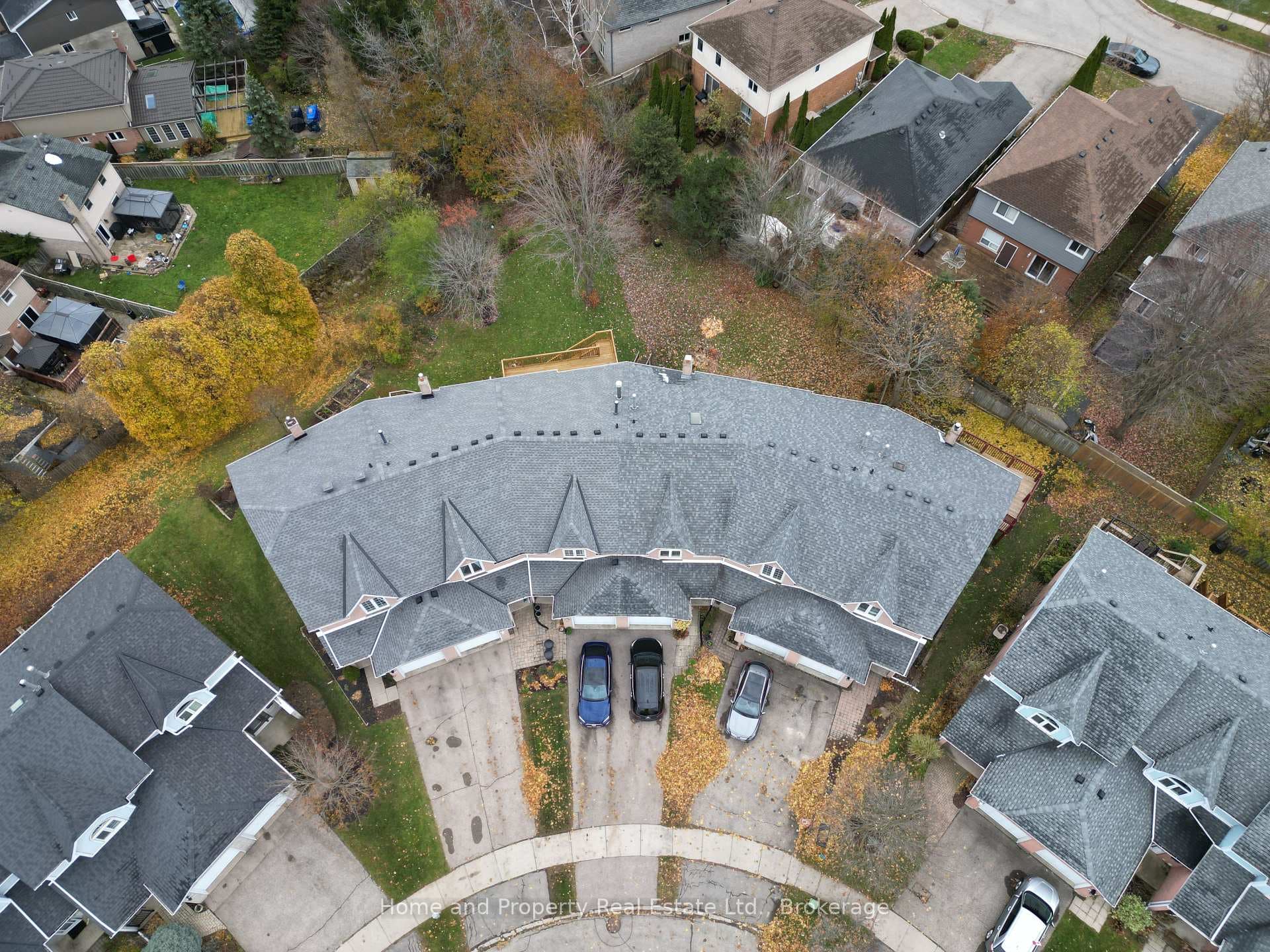 Top down aerial view of property & nearby homes