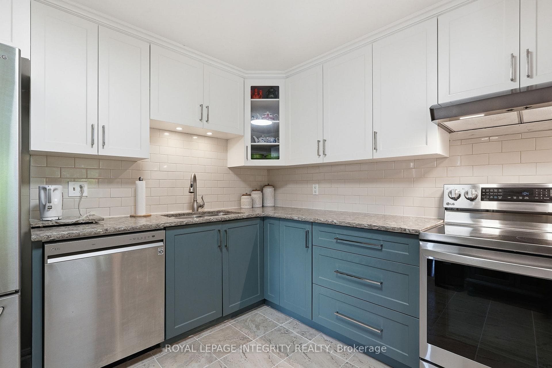 Kitchen with stainless steel appliances