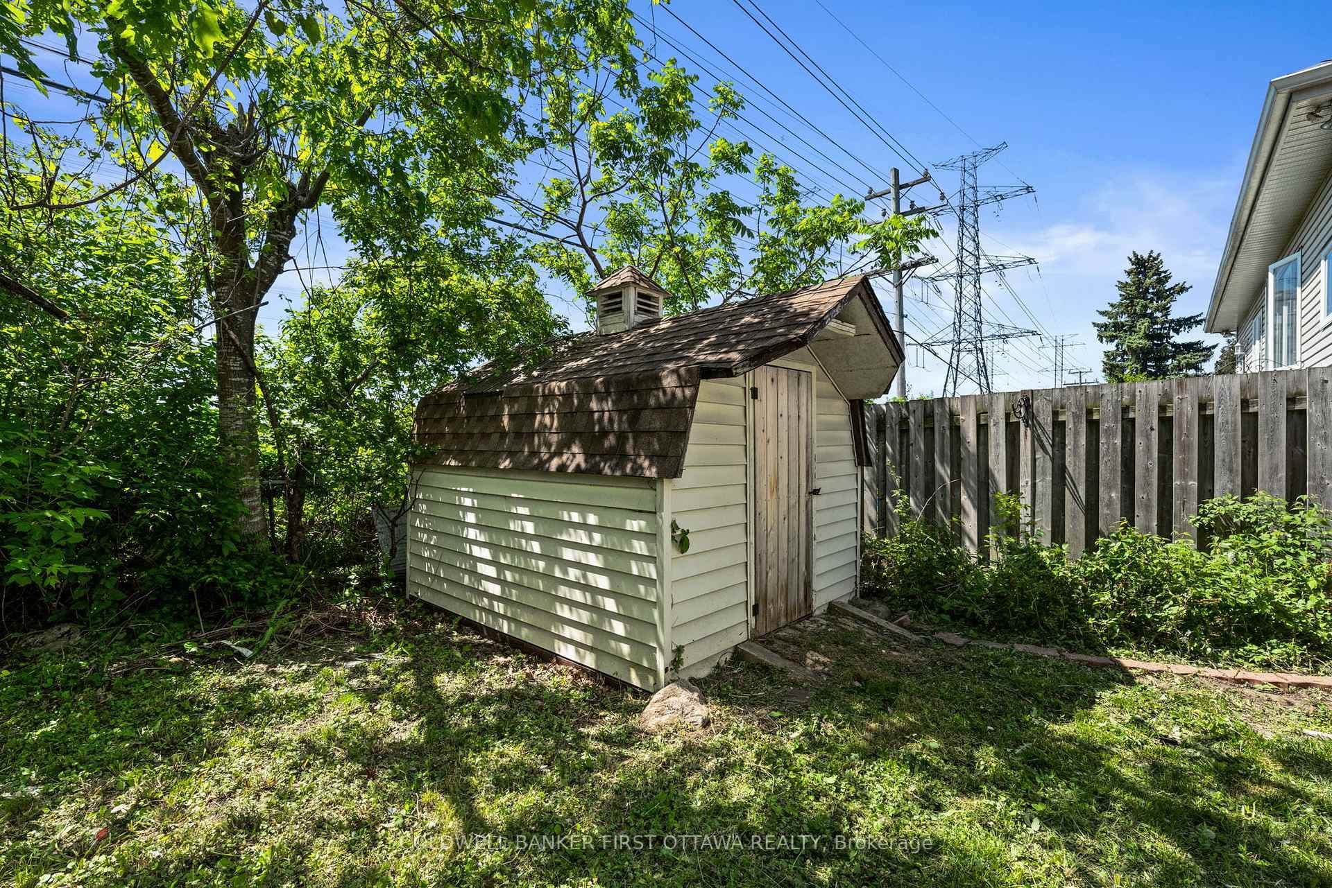 Outdoor storage shed.