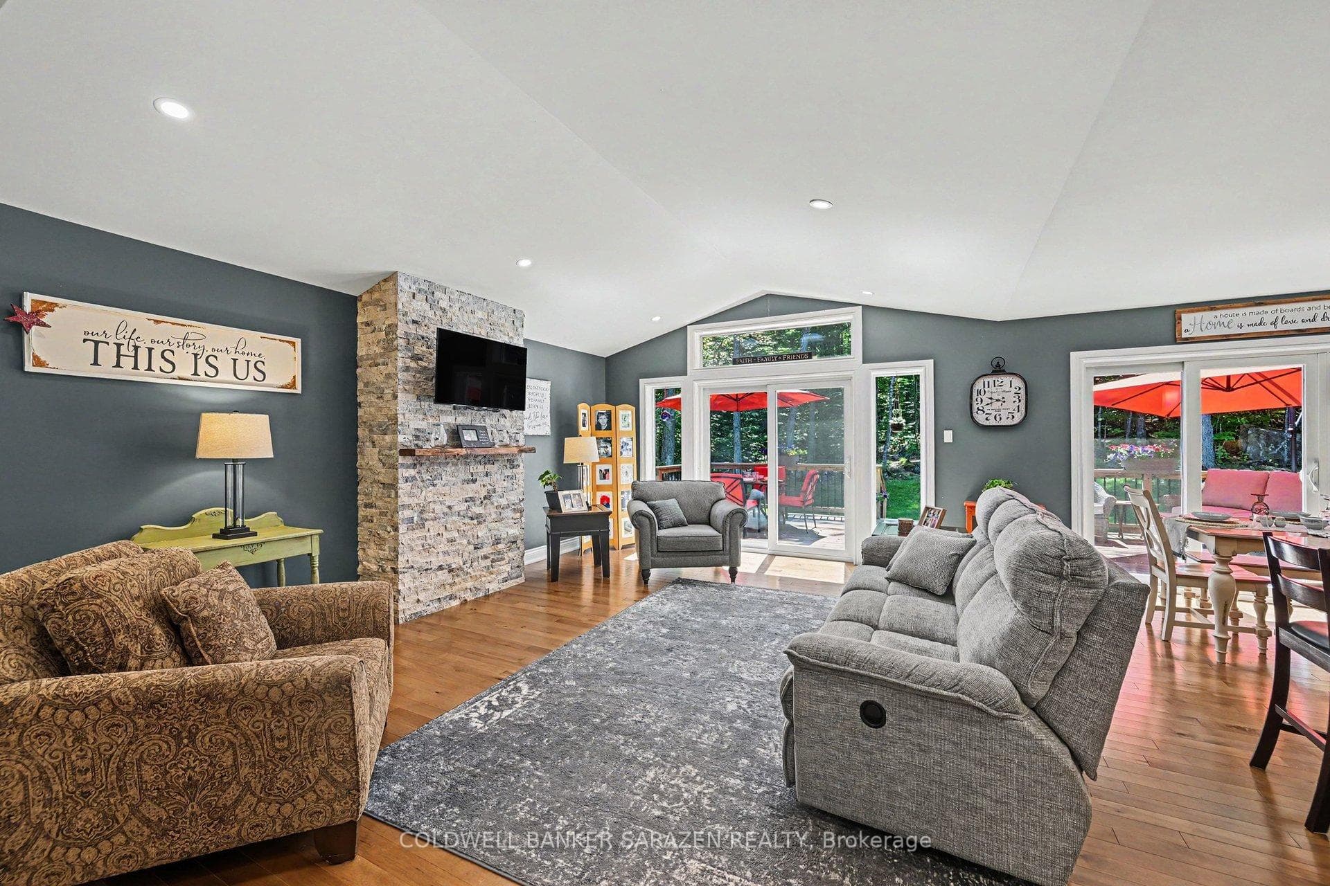 Two patio doors to backyard