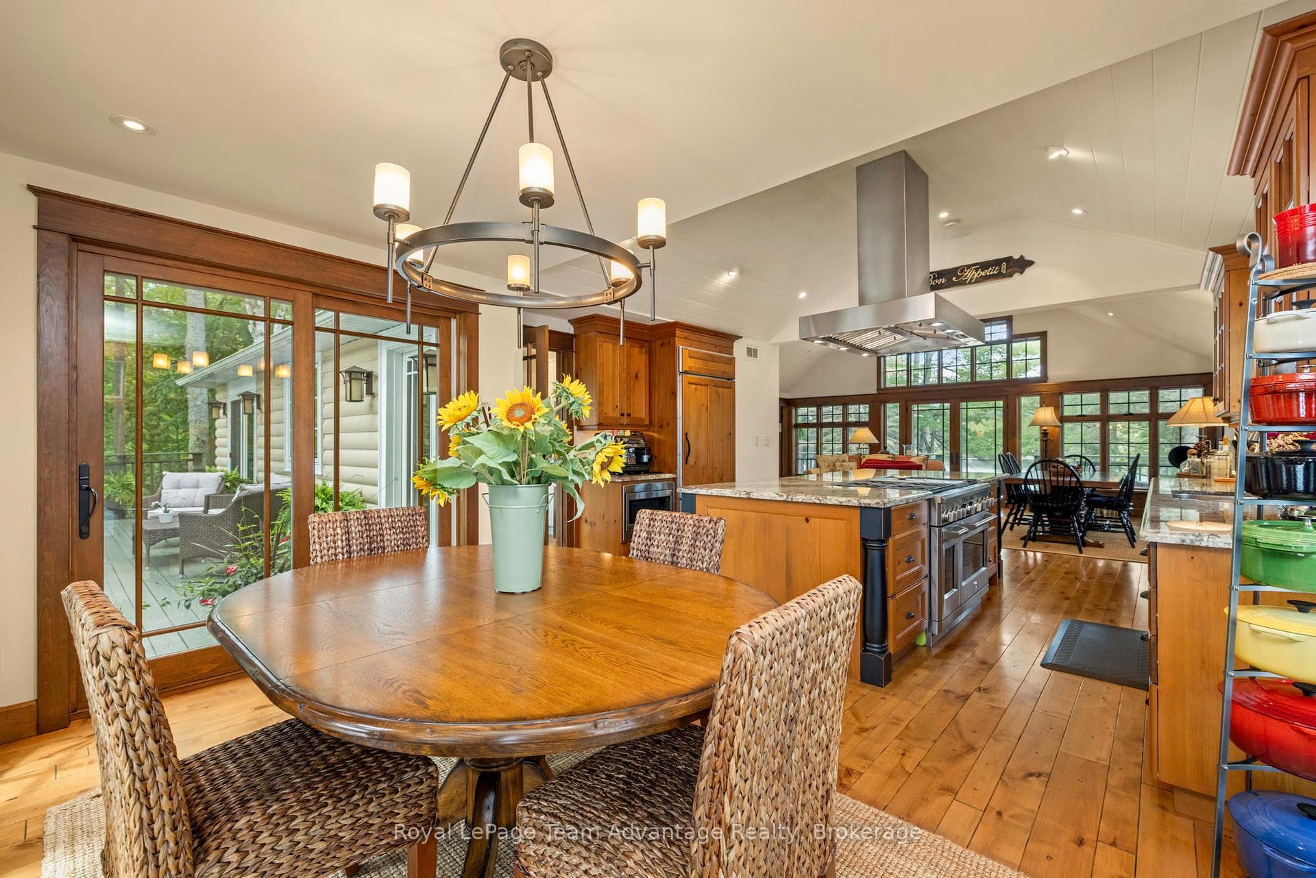 Kitchen dining area with sliding glass walkout