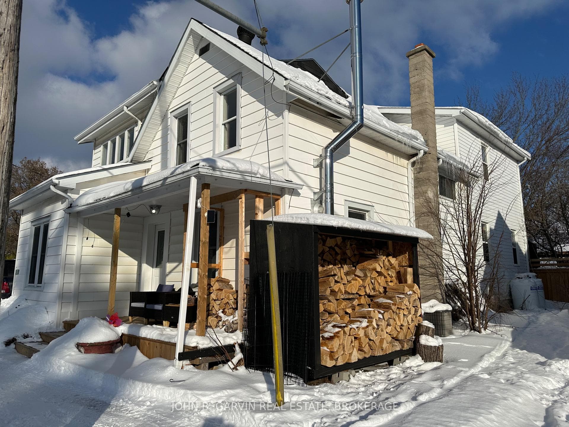 Side View with wood storage