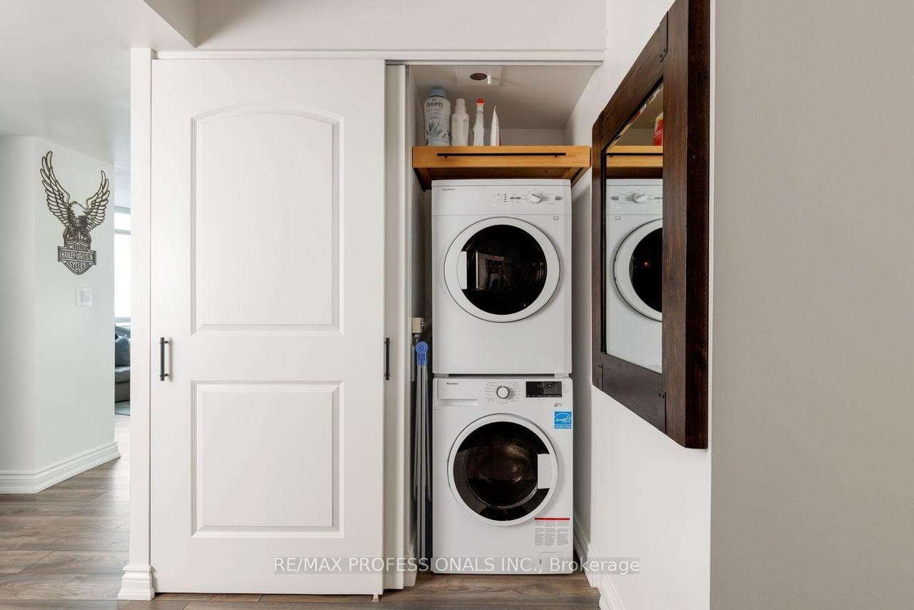 Full-sized stacked Blomberg washer and dryer units
