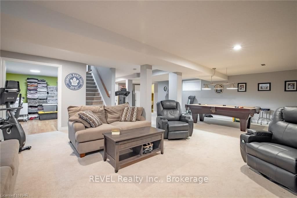 Spacious family recreational space in the basement